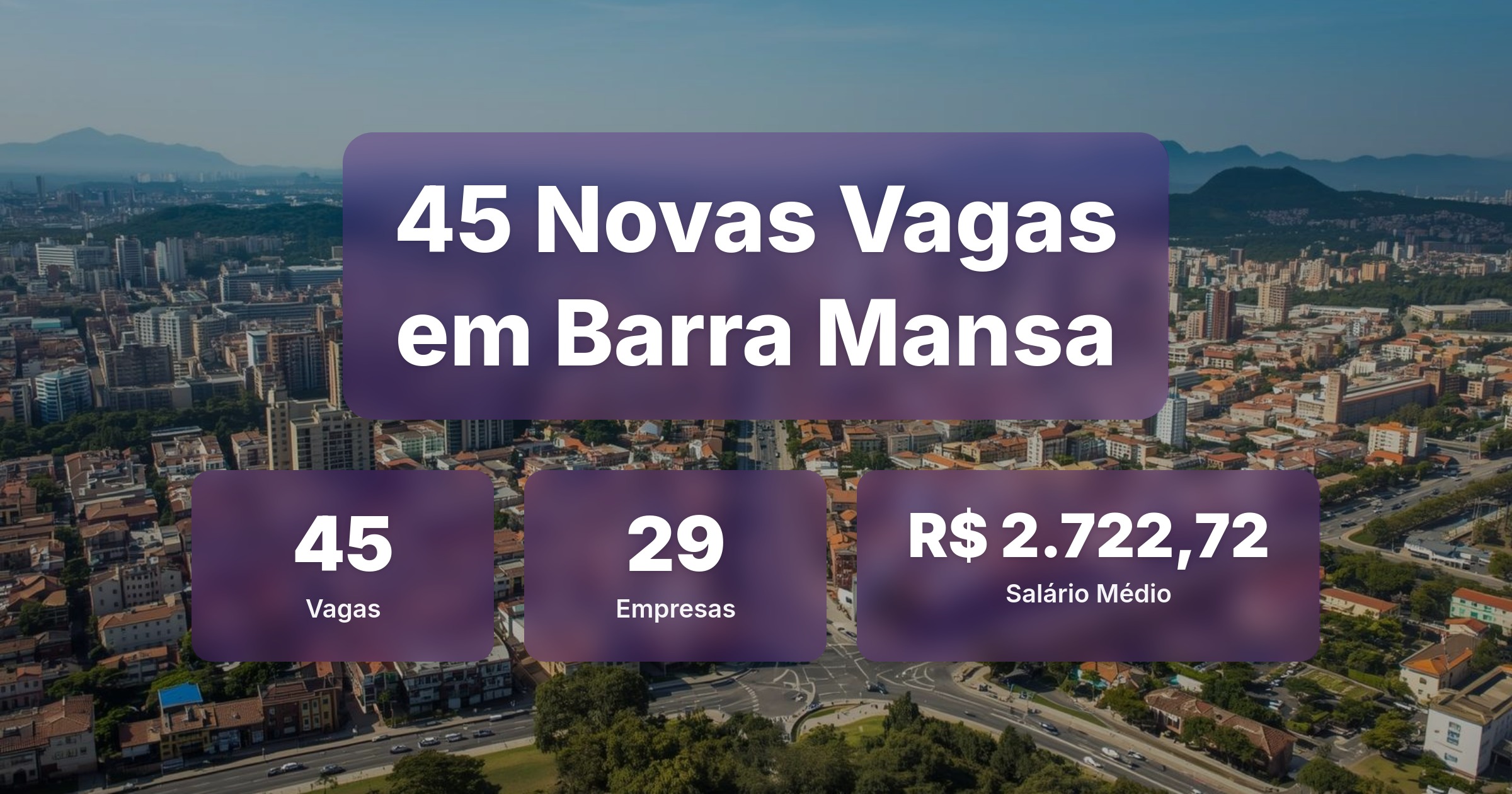 45 Novas Vagas de Emprego em Barra Mansa - 01/02/2026 - Análise completa com salários, empresas contratando e oportunidades nos setores de vendas e tecnologia