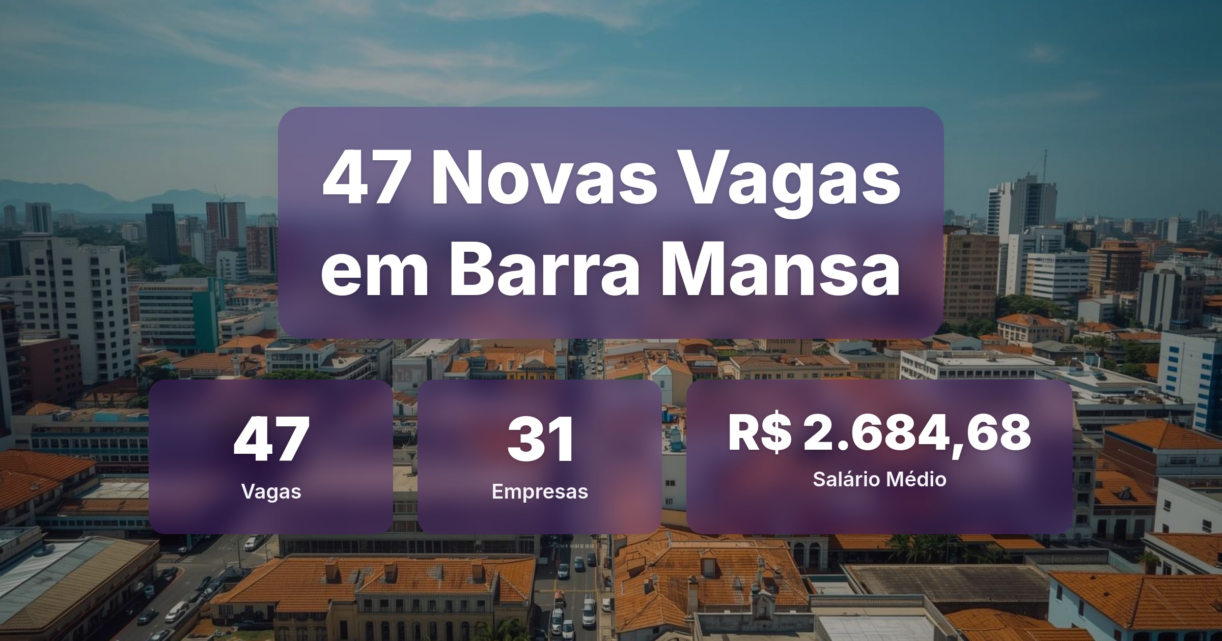 47 Novas Vagas de Emprego em Barra Mansa - 05/02/2026 - Análise completa com salários, empresas contratando e oportunidades nos setores de vendas e tecnologia