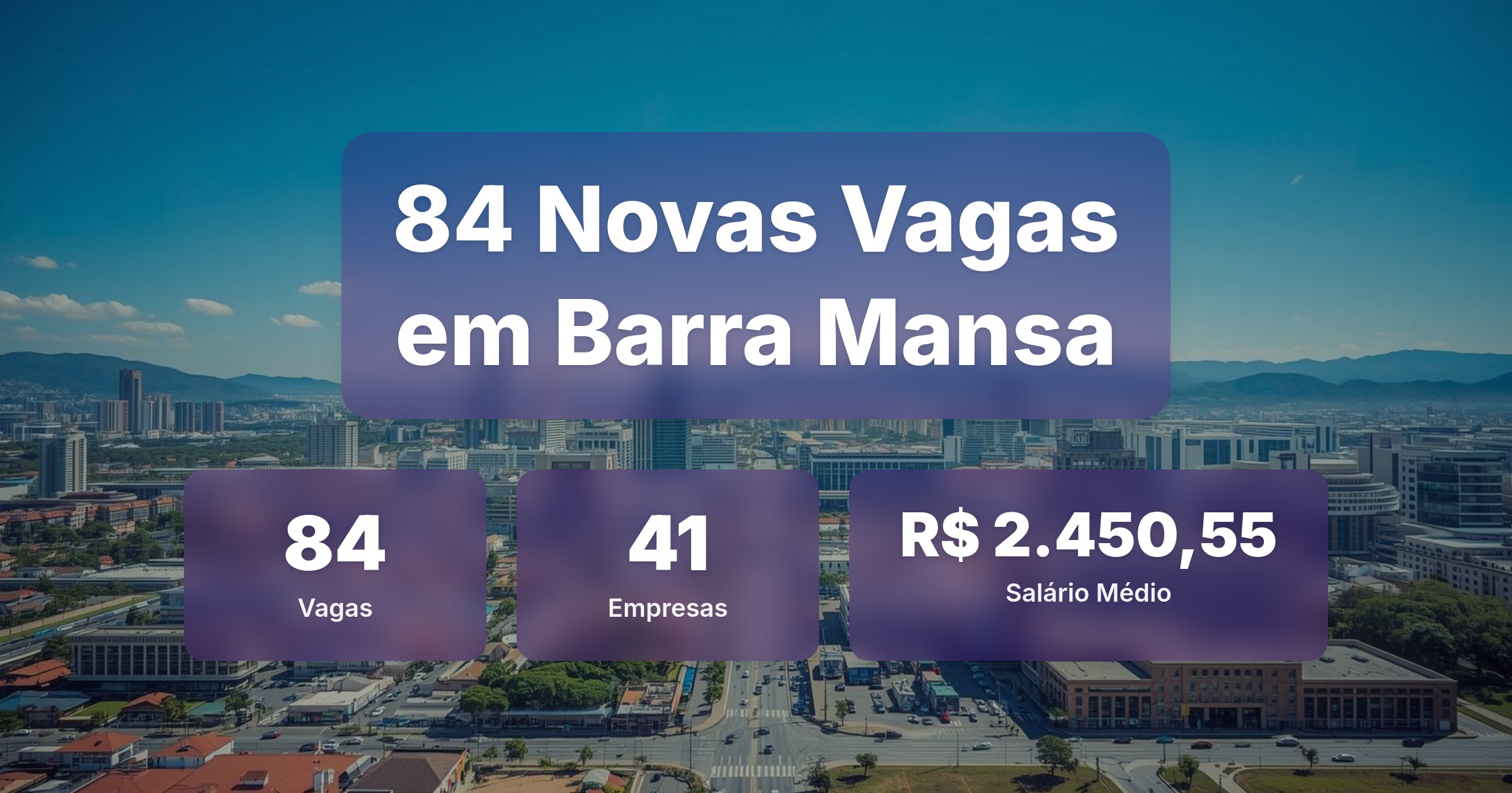 84 Novas Vagas de Emprego em Barra Mansa - 08/03/2026 - Análise completa com salários, empresas contratando e oportunidades nos setores de vendas e tecnologia