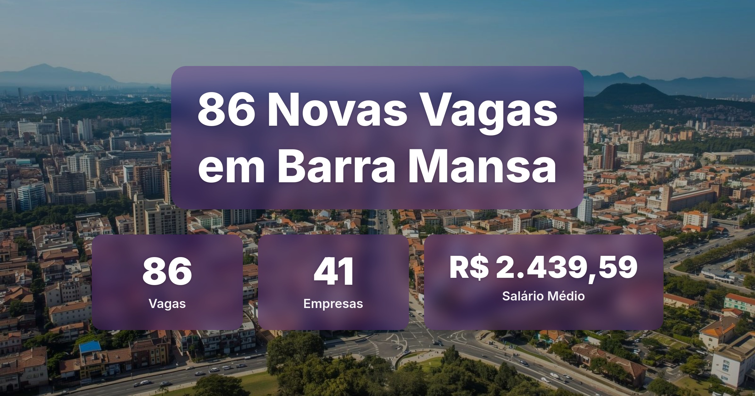 86 Novas Vagas de Emprego em Barra Mansa - 11/03/2026 - Análise completa com salários, empresas contratando e oportunidades nos setores de vendas e tecnologia
