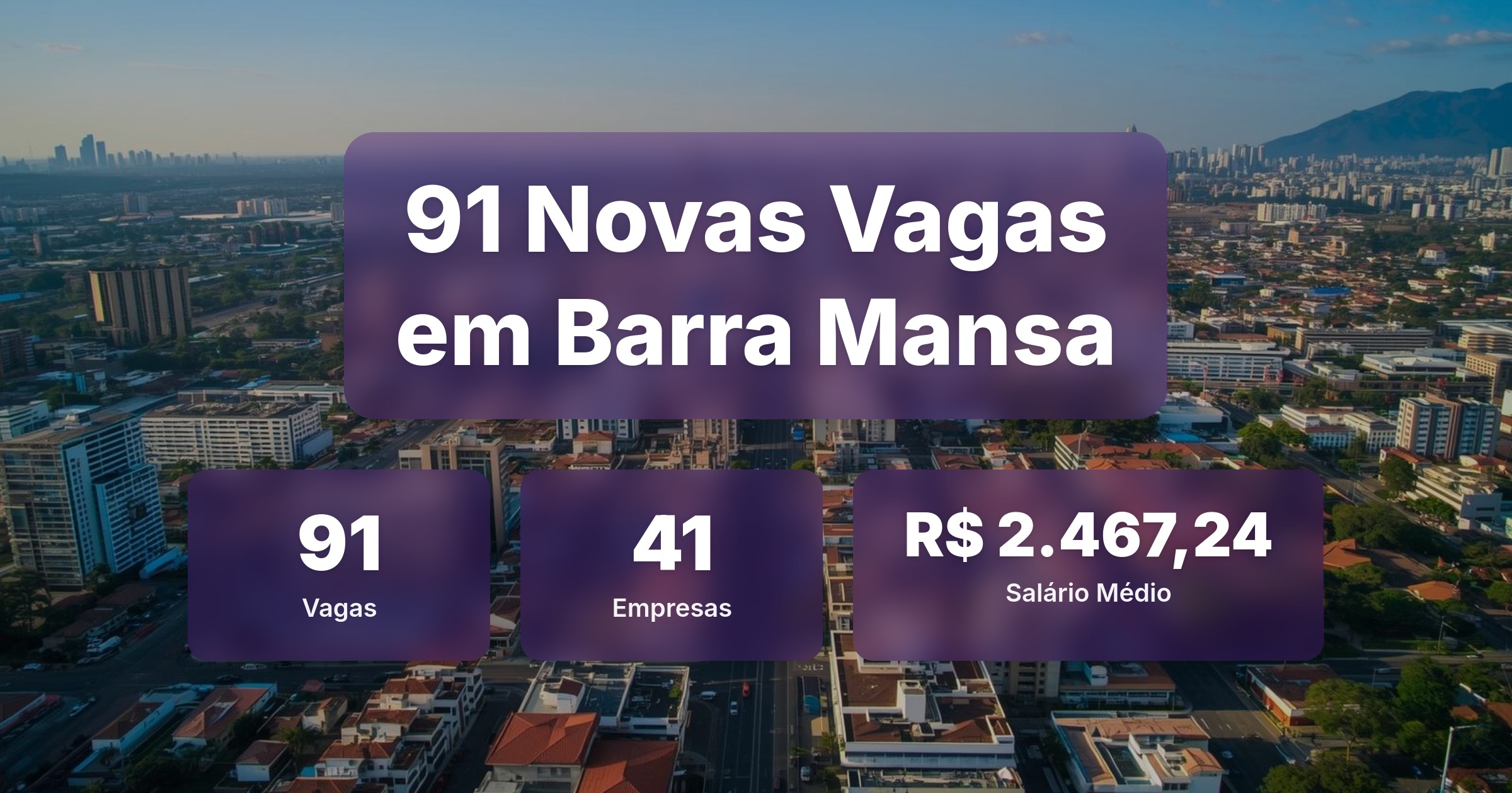 91 Novas Vagas de Emprego em Barra Mansa - 13/03/2026 - Análise completa com salários, empresas contratando e oportunidades nos setores de vendas e tecnologia