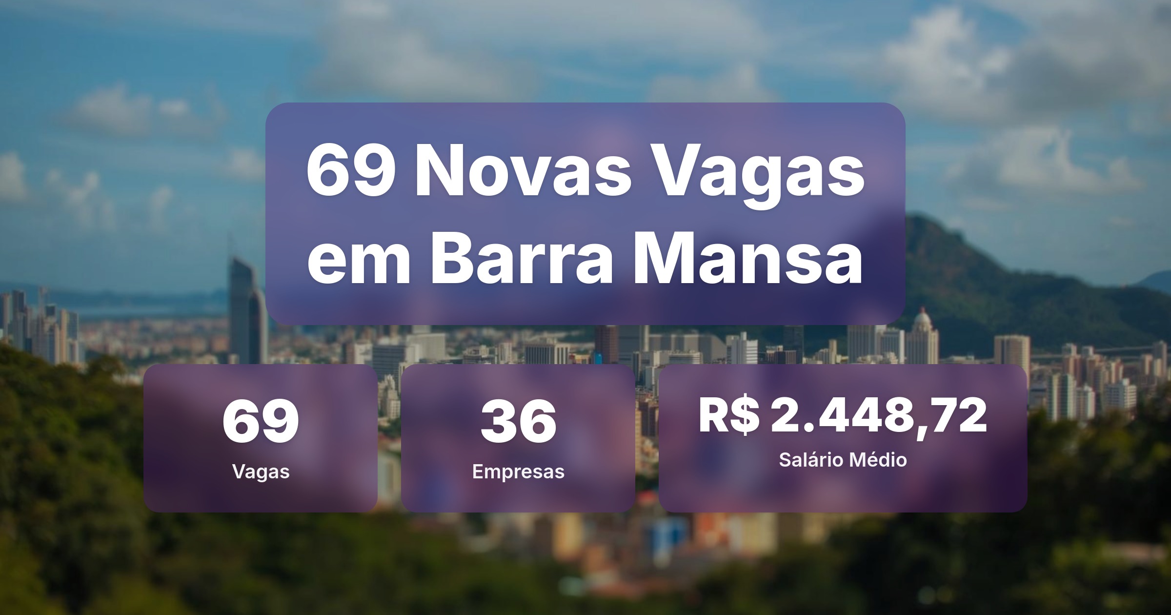 69 Novas Vagas de Emprego em Barra Mansa - 21/02/2026 - Análise completa com salários, empresas contratando e oportunidades nos setores de vendas e tecnologia