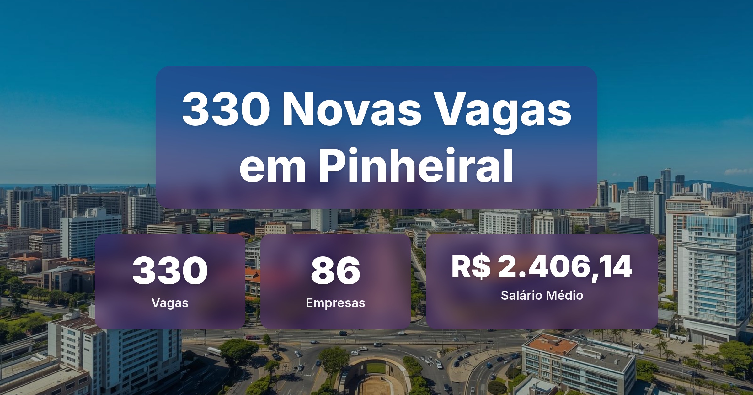 330 Novas Vagas de Emprego em Pinheiral - 01/04/2026 - Análise completa com salários, empresas contratando e oportunidades nos setores de vendas e tecnologia