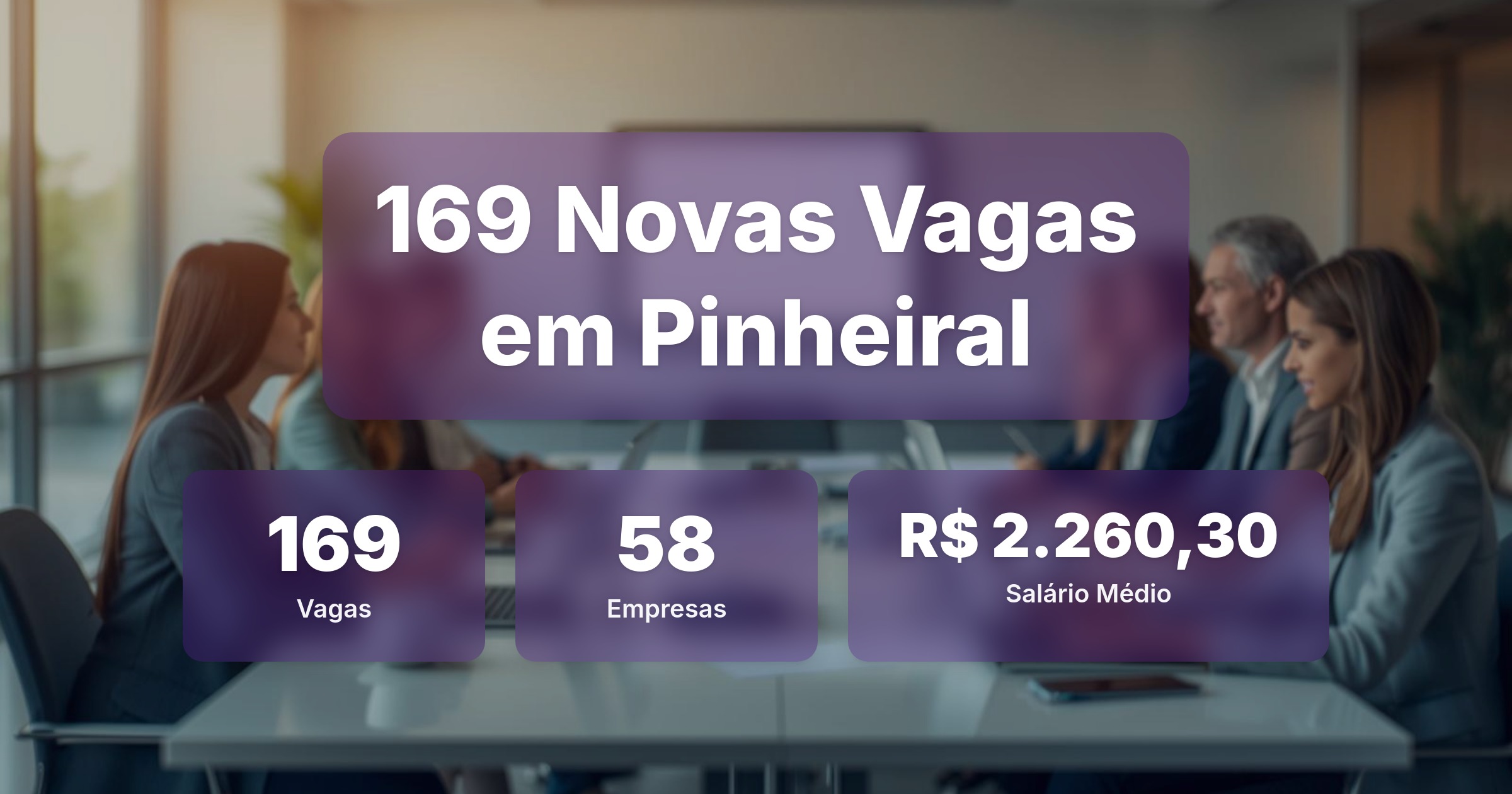 169 Novas Vagas de Emprego em Pinheiral - 01/03/2026 - Análise completa com salários, empresas contratando e oportunidades nos setores de vendas e tecnologia
