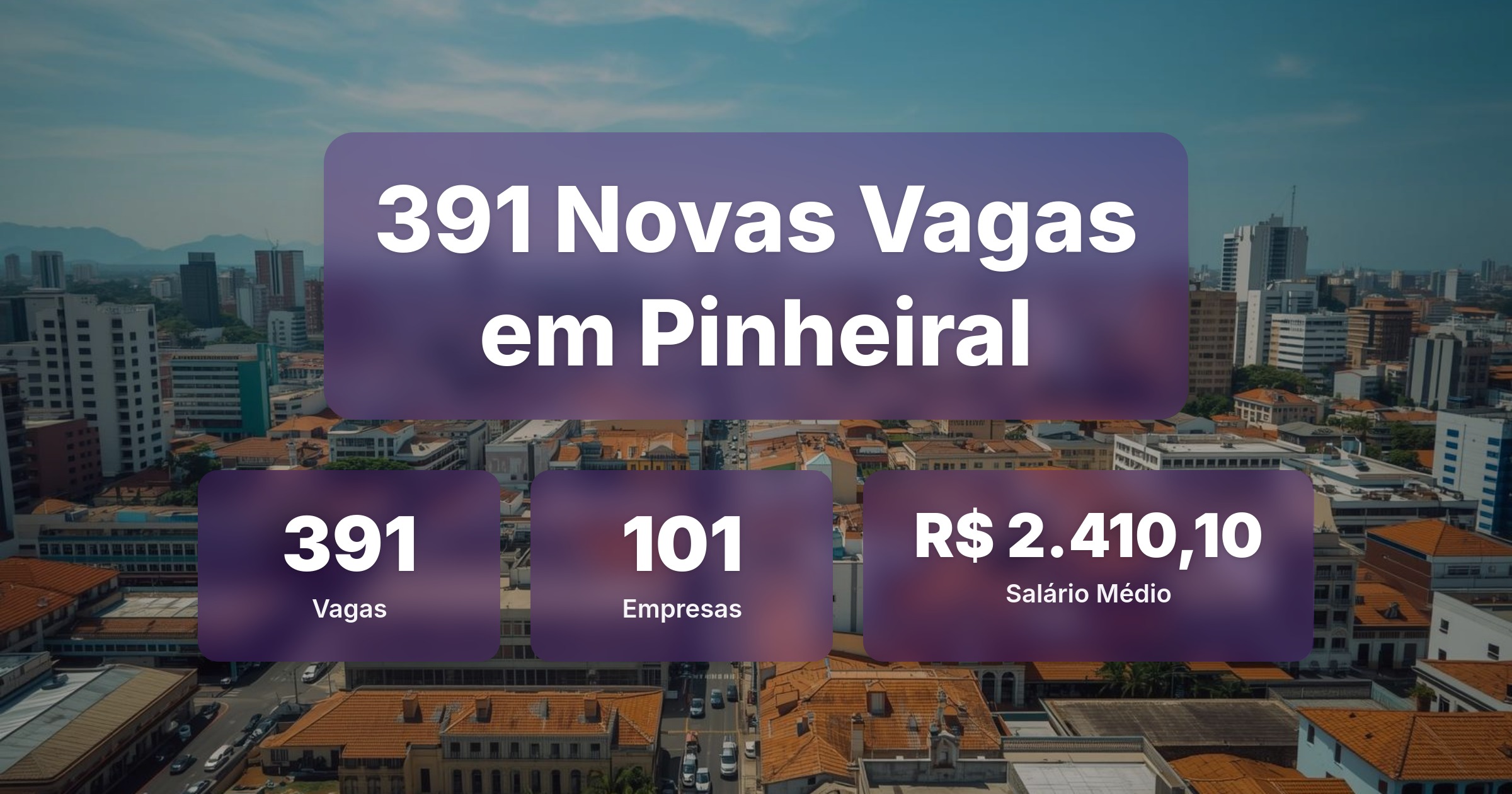 391 Novas Vagas de Emprego em Pinheiral - 14/04/2026 - Análise completa com salários, empresas contratando e oportunidades nos setores de vendas e tecnologia