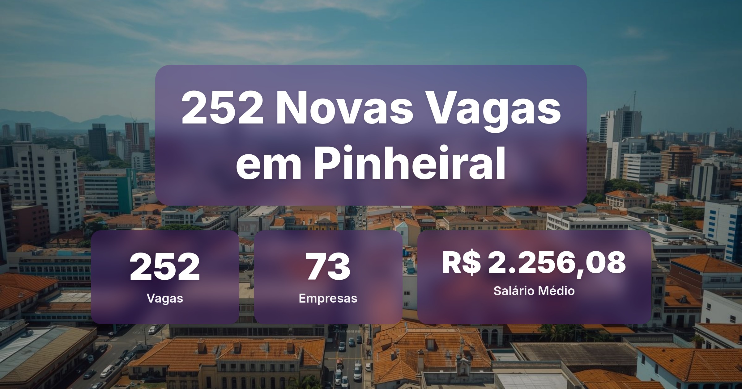 252 Novas Vagas de Emprego em Pinheiral - 16/03/2026 - Análise completa com salários, empresas contratando e oportunidades nos setores de tecnologia e vendas
