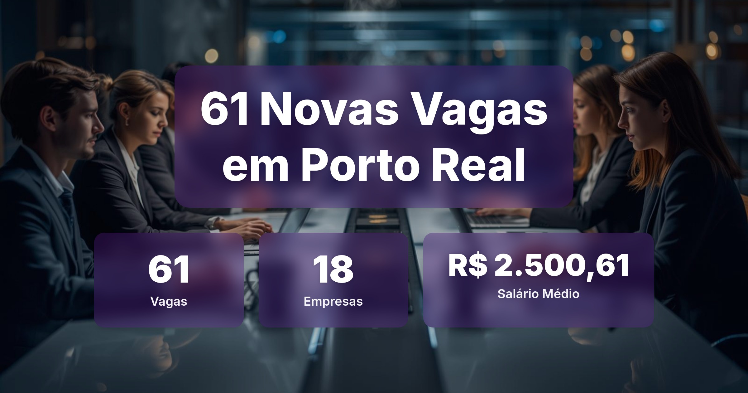61 Novas Vagas de Emprego em Porto Real - 01/04/2026 - Análise completa com salários, empresas contratando e oportunidades nos setores de tecnologia e vendas