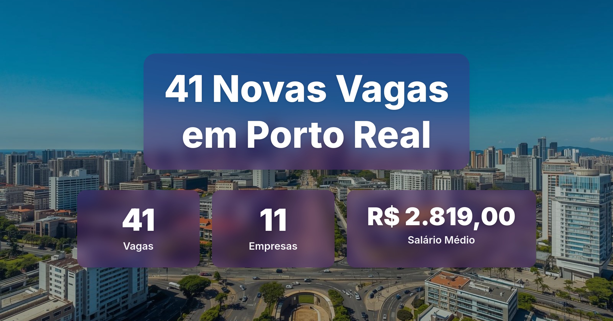 41 Novas Vagas de Emprego em Porto Real - 03/02/2026 - Análise completa com salários, empresas contratando e oportunidades nos setores de tecnologia e vendas