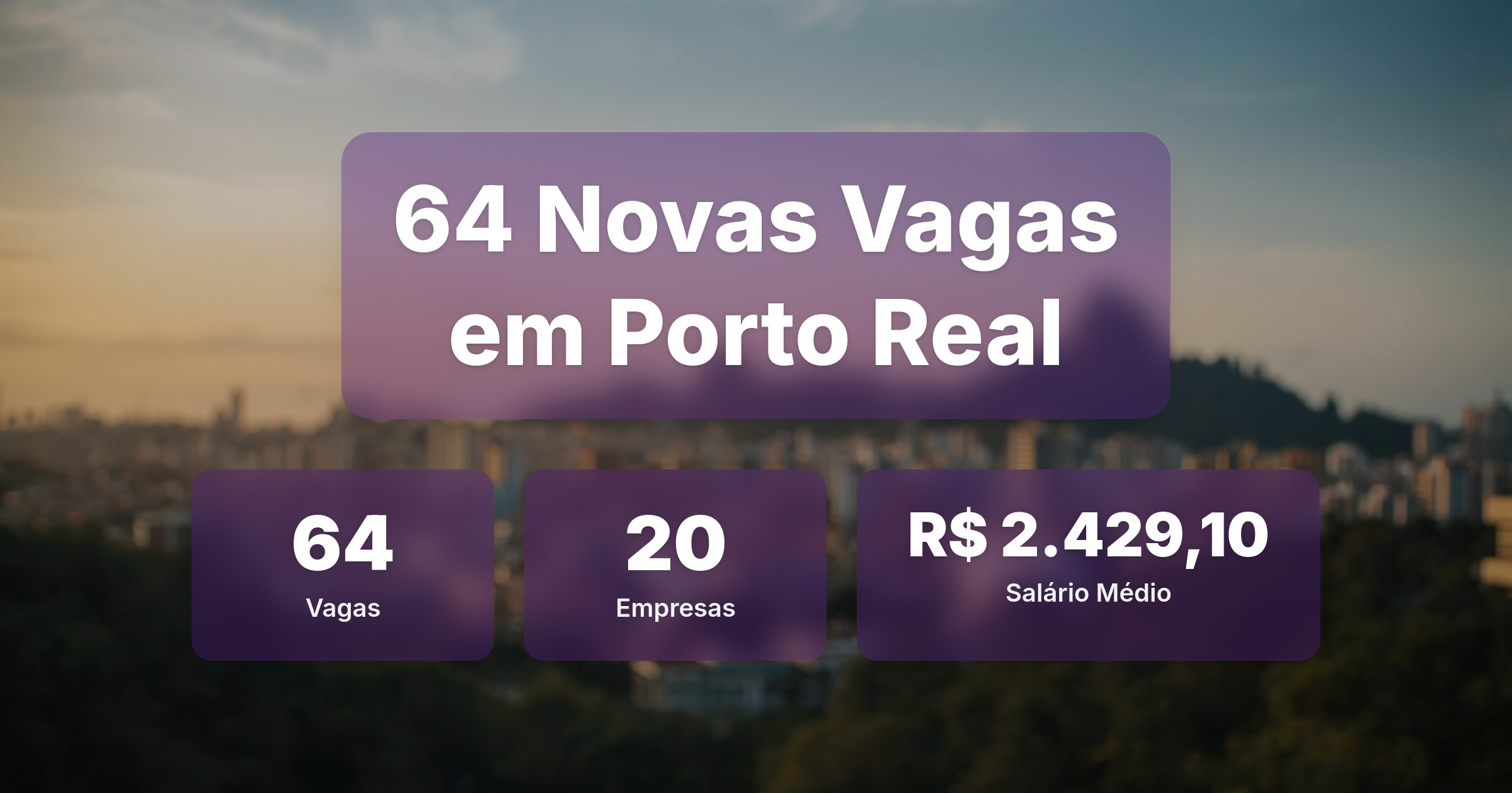 64 Novas Vagas de Emprego em Porto Real - 04/04/2026 - Análise completa com salários, empresas contratando e oportunidades nos setores de tecnologia e vendas