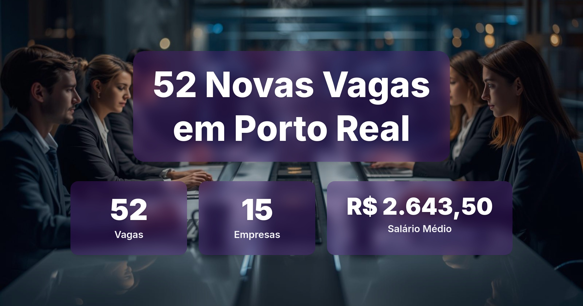 52 Novas Vagas de Emprego em Porto Real - 04/03/2026 - Análise completa com salários, empresas contratando e oportunidades nos setores de tecnologia e vendas