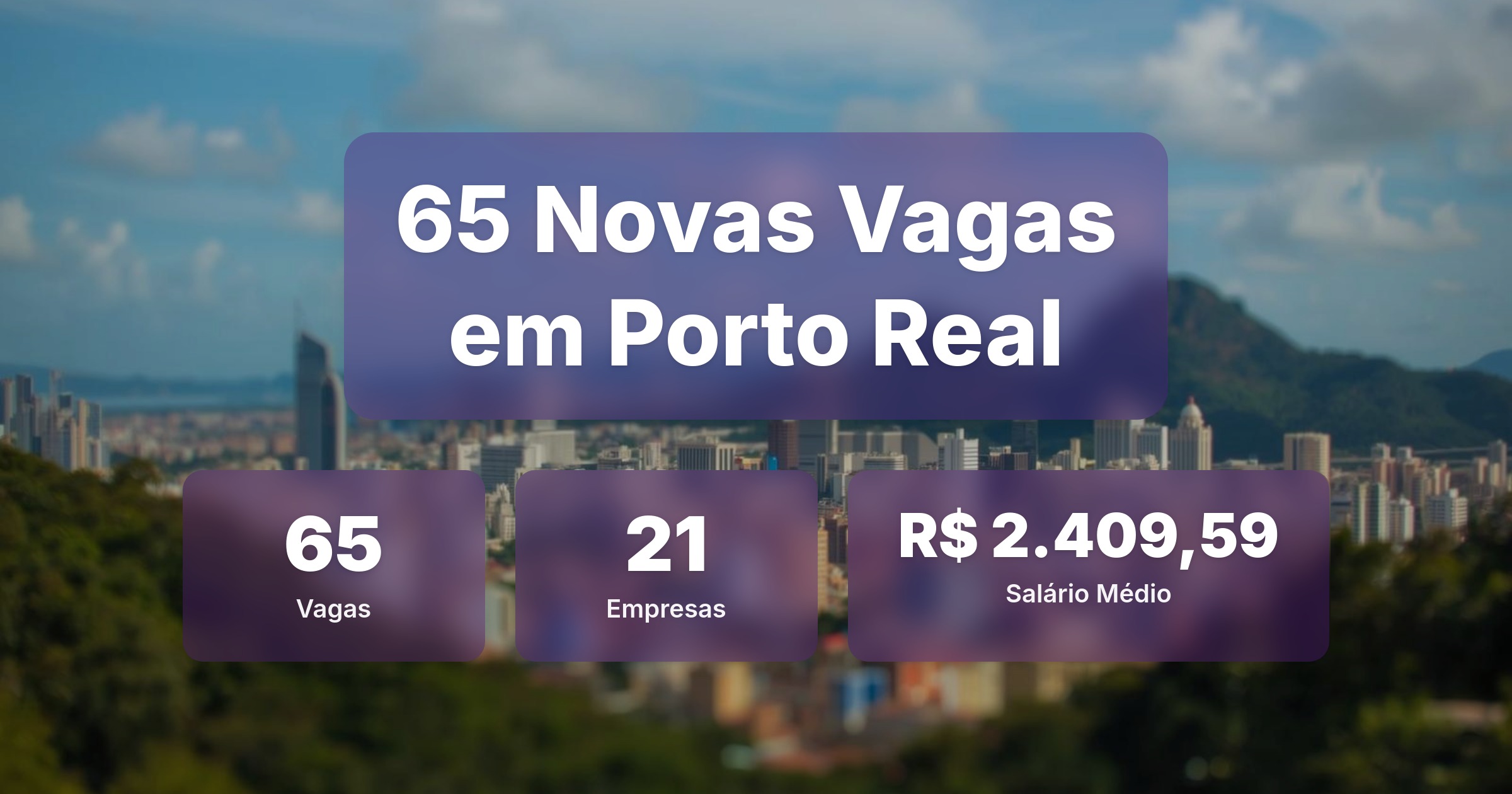 65 Novas Vagas de Emprego em Porto Real - 07/04/2026 - Análise completa com salários, empresas contratando e oportunidades nos setores de tecnologia e vendas