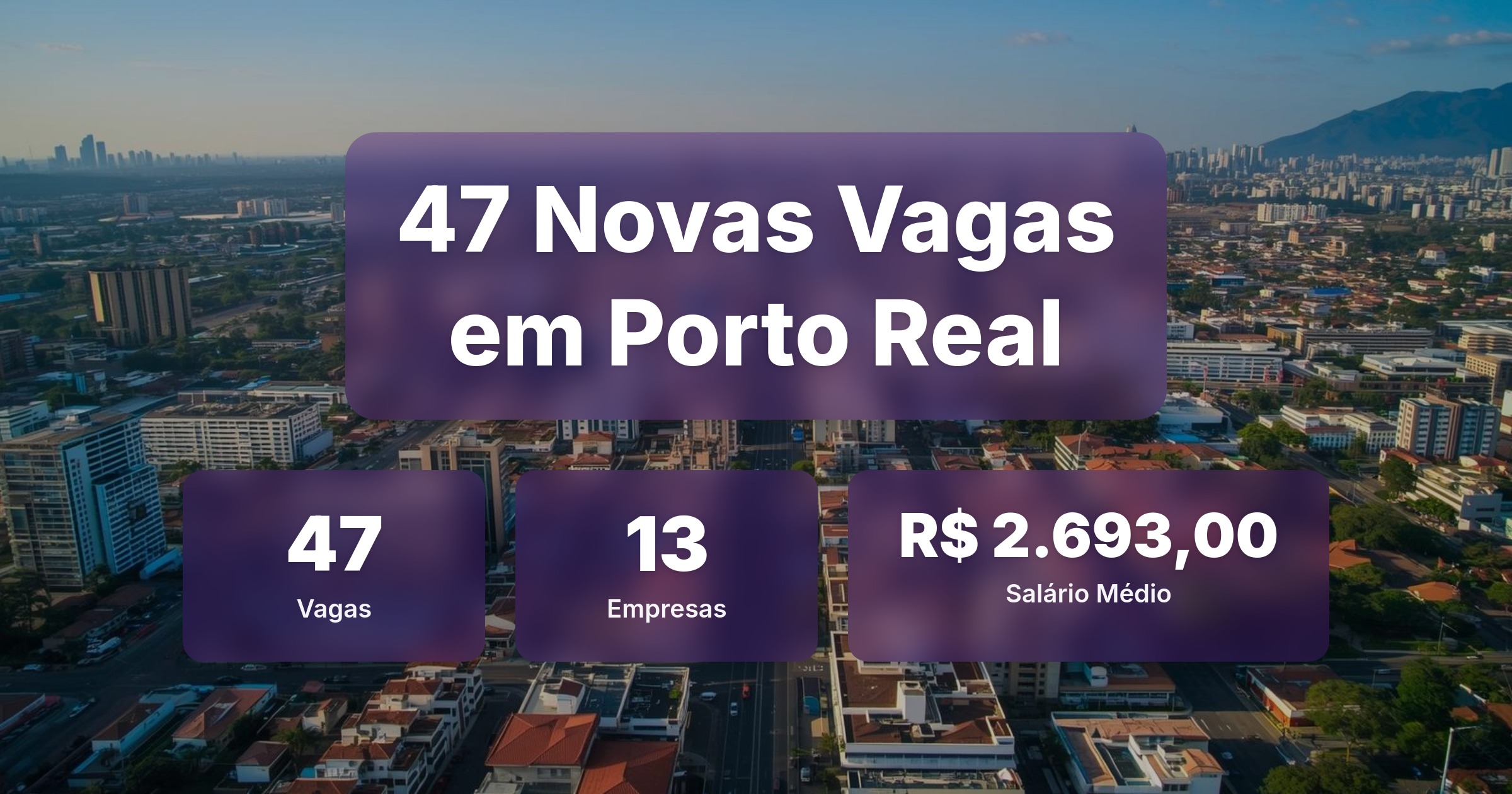 47 Novas Vagas de Emprego em Porto Real - 14/02/2026 - Análise completa com salários, empresas contratando e oportunidades nos setores de tecnologia e vendas