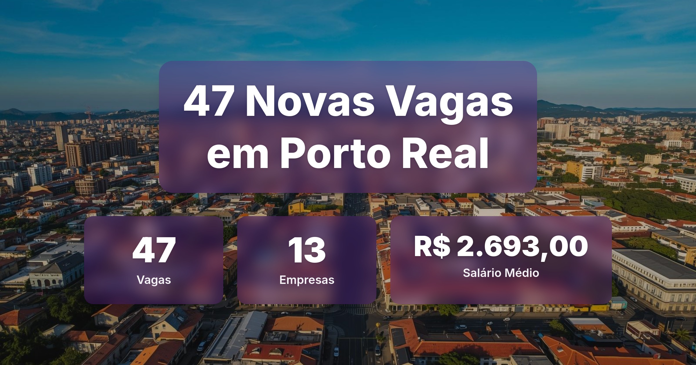 47 Novas Vagas de Emprego em Porto Real - 18/02/2026 - Análise completa com salários, empresas contratando e oportunidades nos setores de tecnologia e vendas