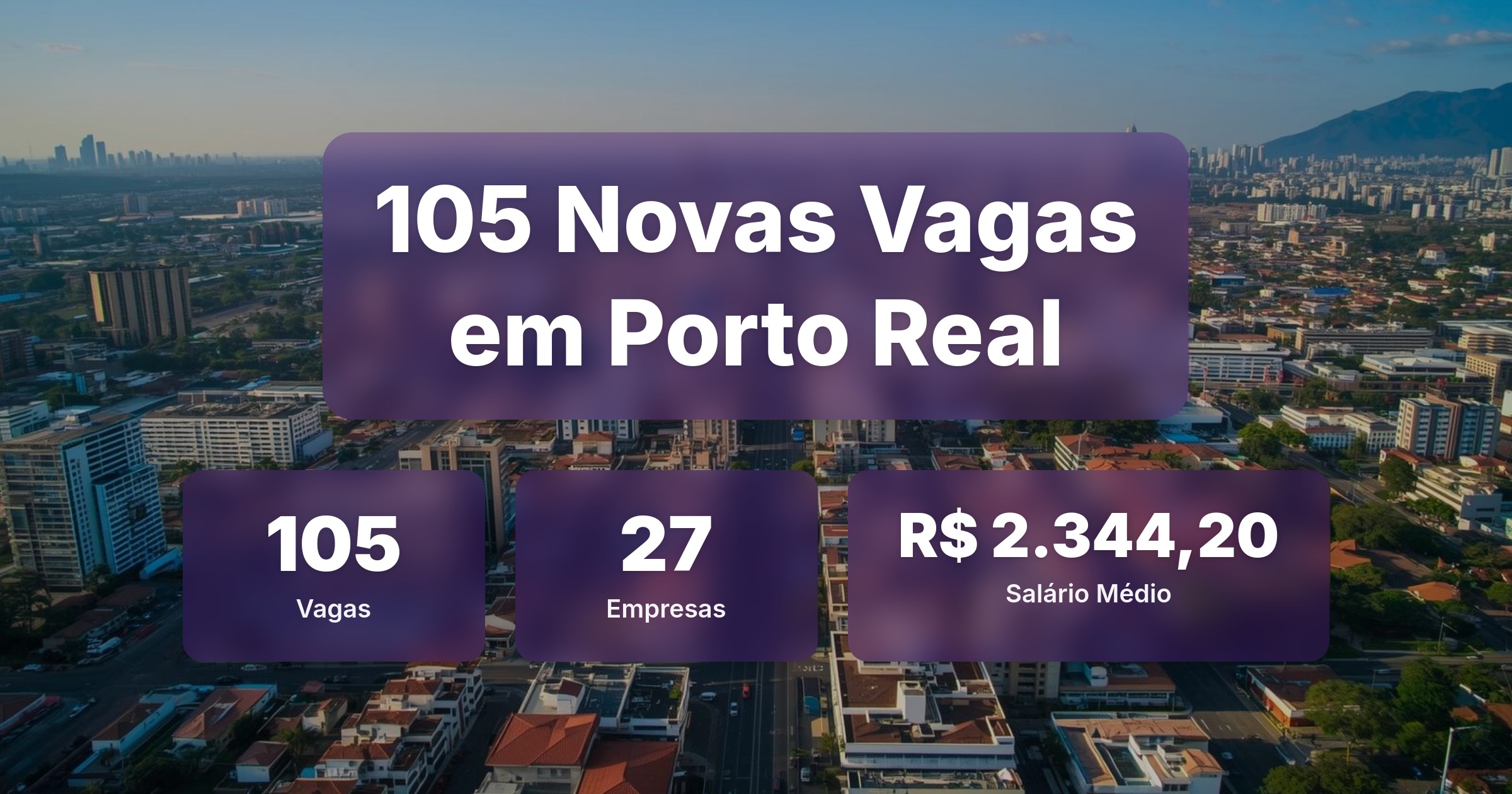 105 Novas Vagas de Emprego em Porto Real - 19/04/2026 - Análise completa com salários, empresas contratando e oportunidades nos setores de tecnologia e vendas