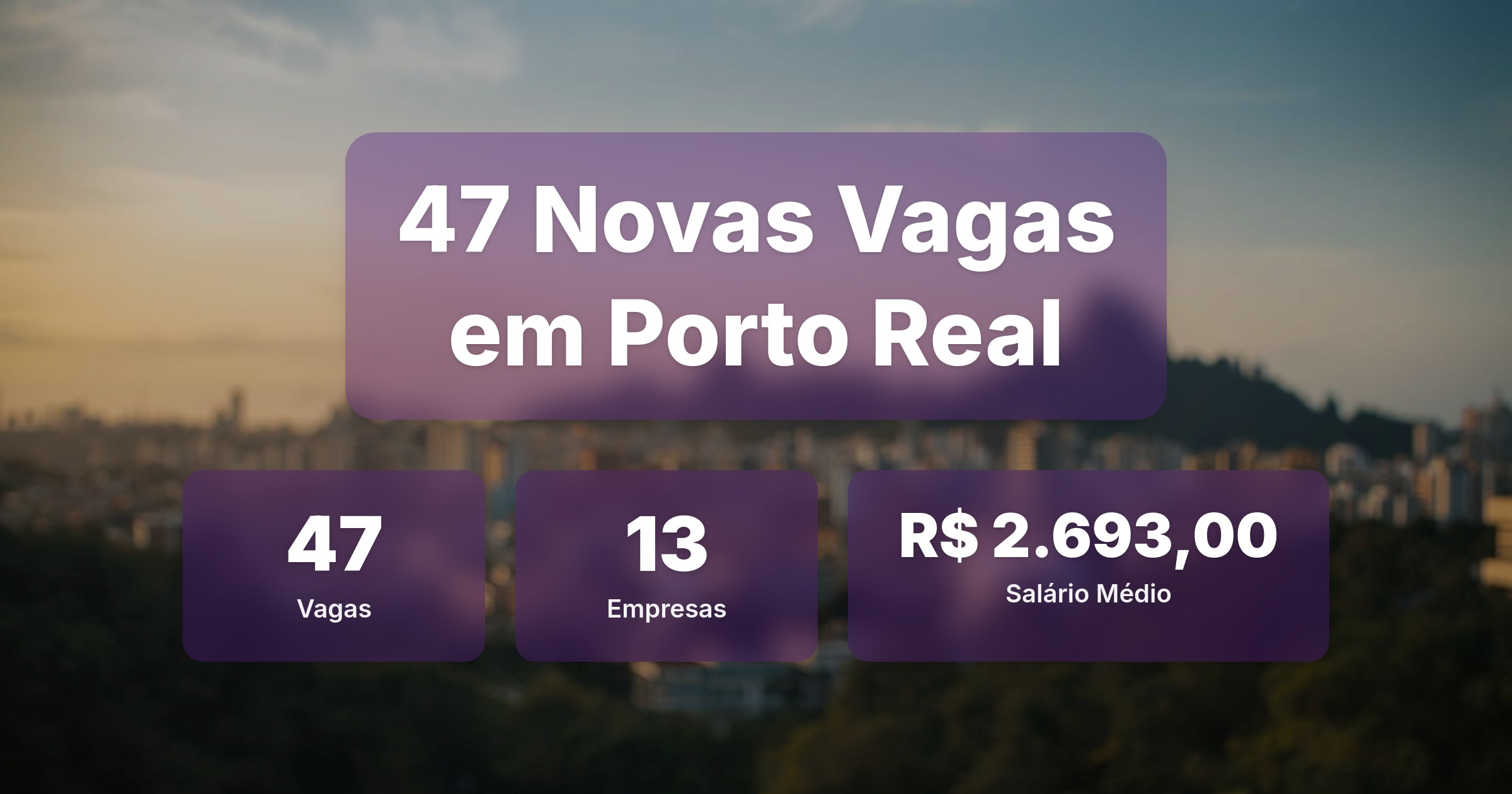 47 Novas Vagas de Emprego em Porto Real - 19/02/2026 - Análise completa com salários, empresas contratando e oportunidades nos setores de tecnologia e vendas