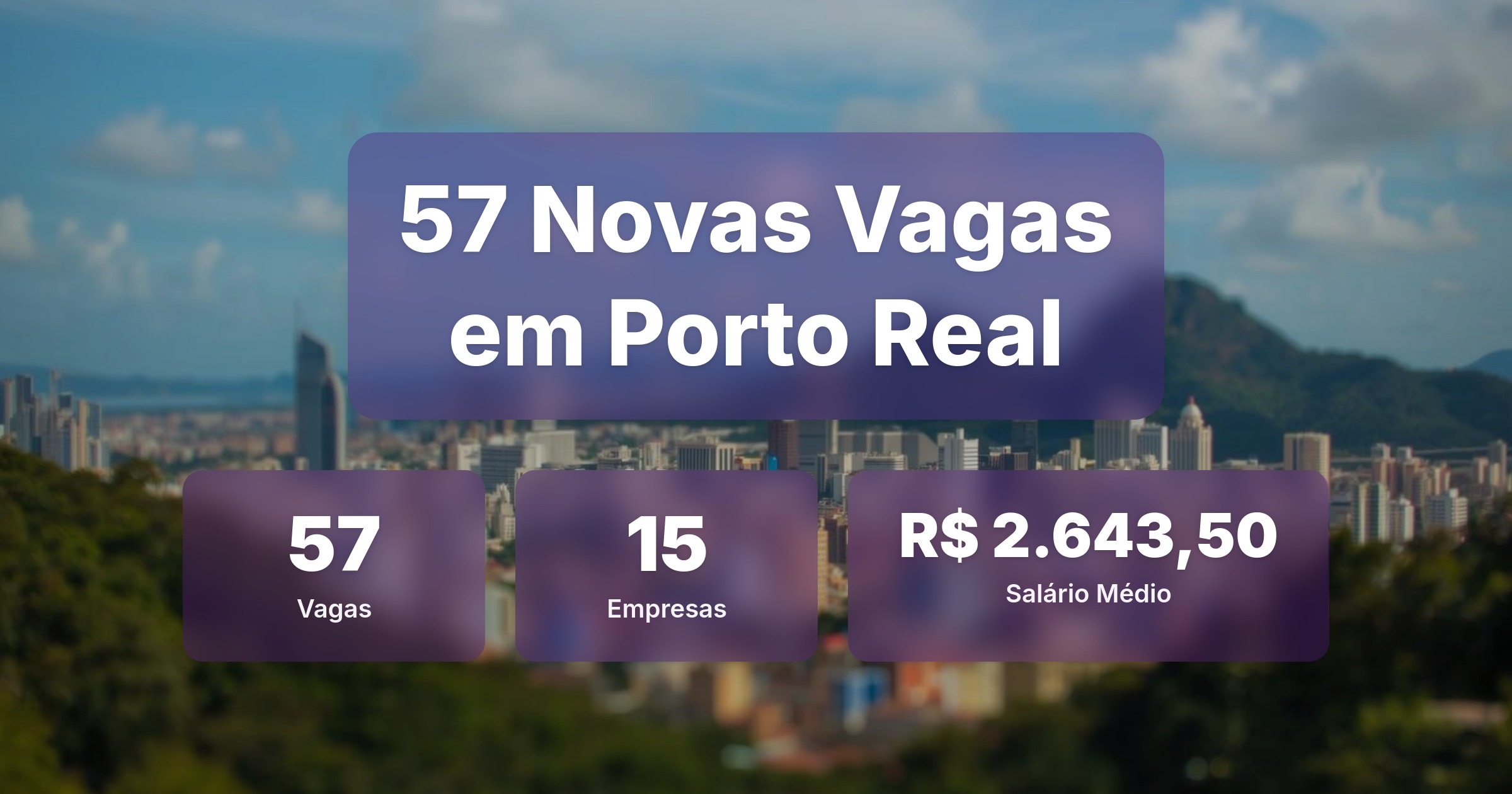 57 Novas Vagas de Emprego em Porto Real - 21/03/2026 - Análise completa com salários, empresas contratando e oportunidades nos setores de tecnologia e vendas