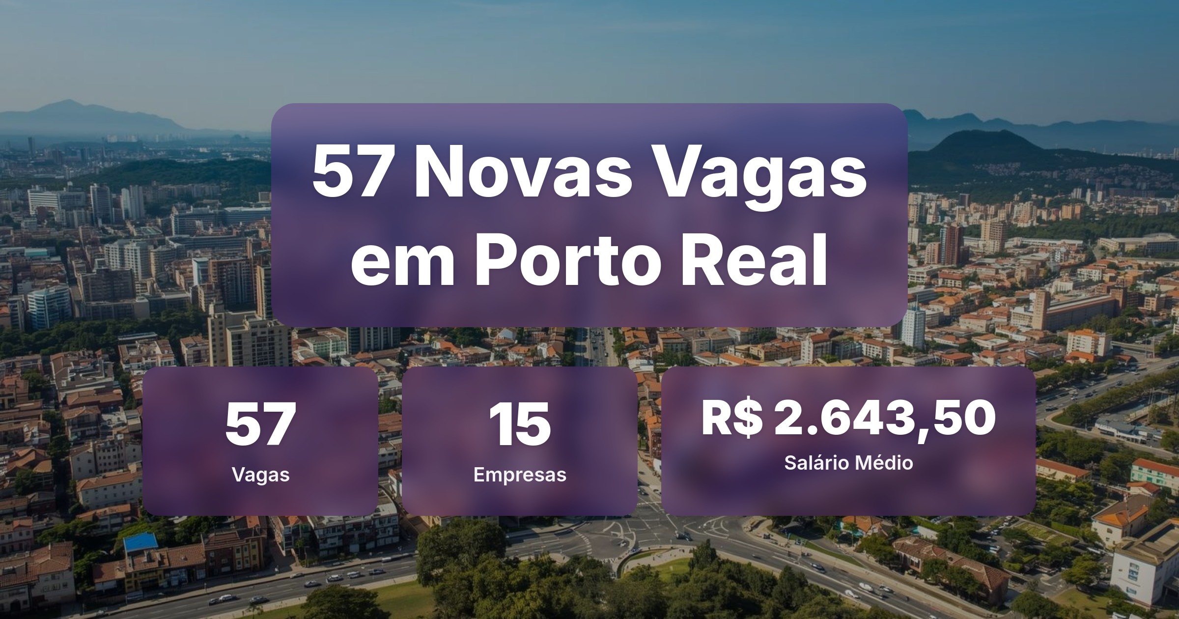 57 Novas Vagas de Emprego em Porto Real - 23/03/2026 - Análise completa com salários, empresas contratando e oportunidades nos setores de tecnologia e vendas