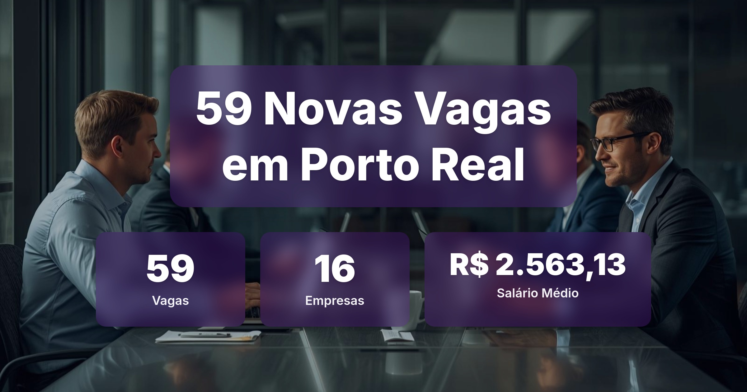 59 Novas Vagas de Emprego em Porto Real - 27/03/2026 - Análise completa com salários, empresas contratando e oportunidades nos setores de tecnologia e vendas