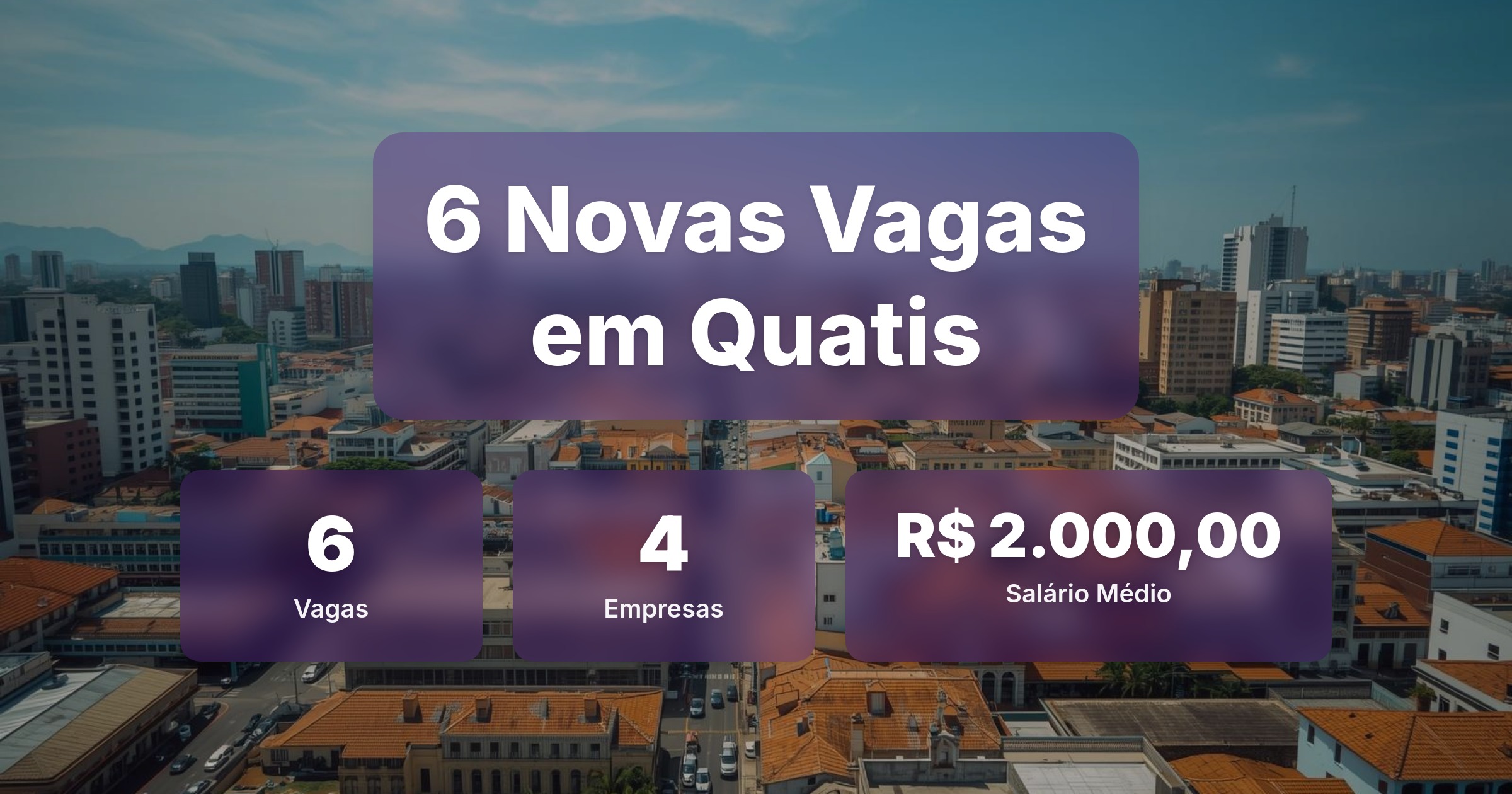 6 Novas Vagas de Emprego em Quatis - 02/02/2026 - Análise completa com salários, empresas contratando e oportunidades nos setores de vendas