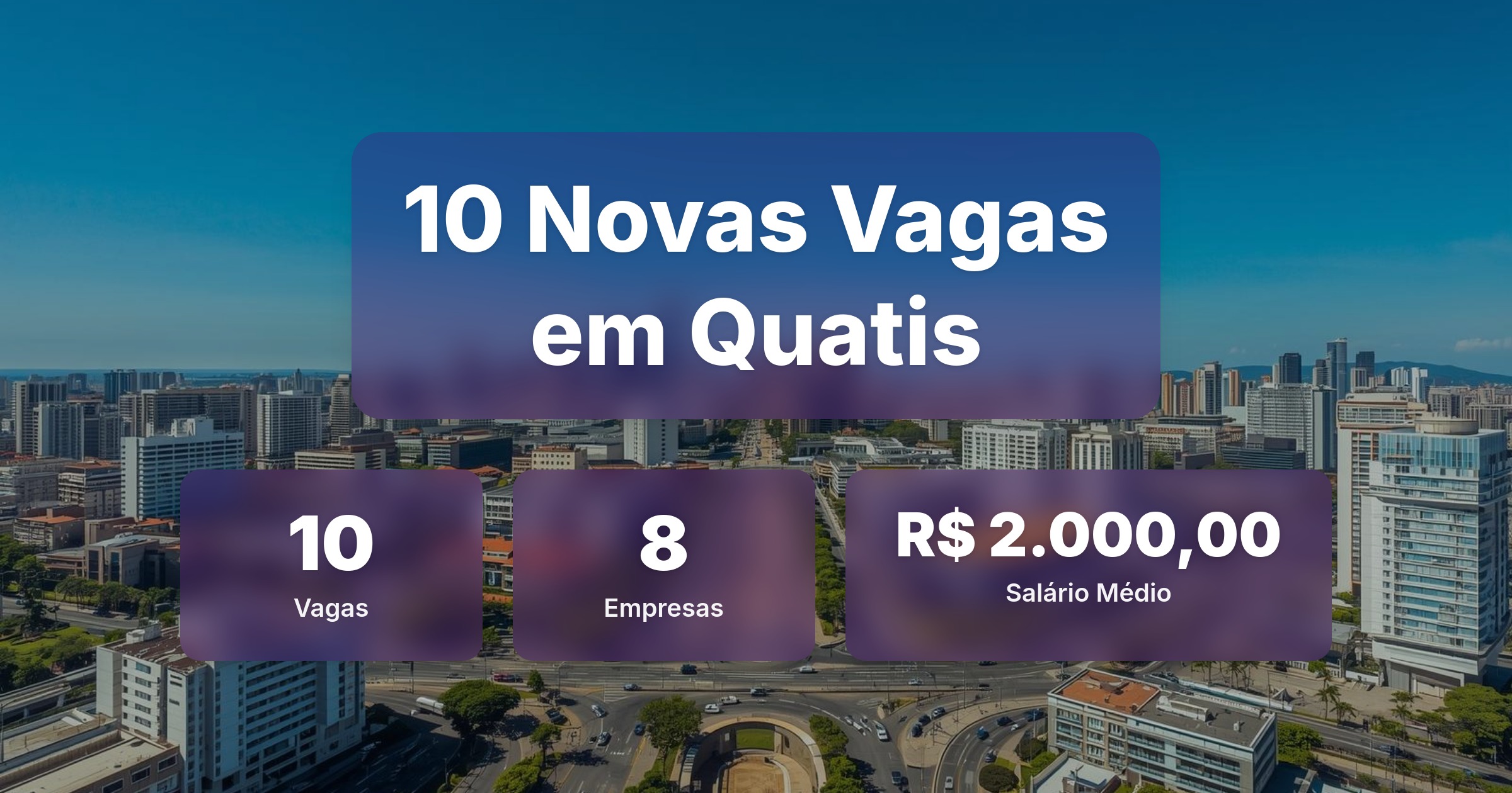 10 Novas Vagas de Emprego em Quatis - 03/03/2026 - Análise completa com salários, empresas contratando e oportunidades nos setores de vendas
