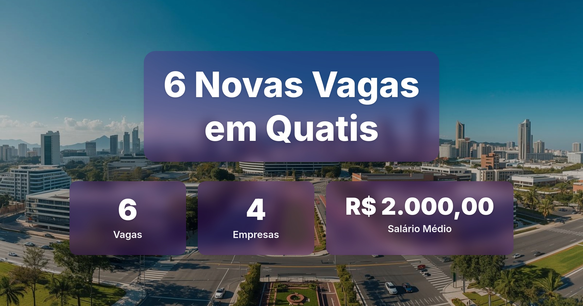 6 Novas Vagas de Emprego em Quatis - 05/02/2026 - Análise completa com salários, empresas contratando e oportunidades nos setores de vendas
