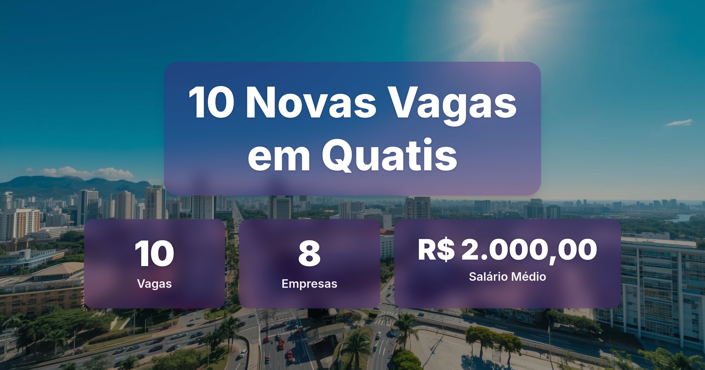 10 Novas Vagas de Emprego em Quatis - 05/03/2026 - Análise completa com salários, empresas contratando e oportunidades nos setores de vendas