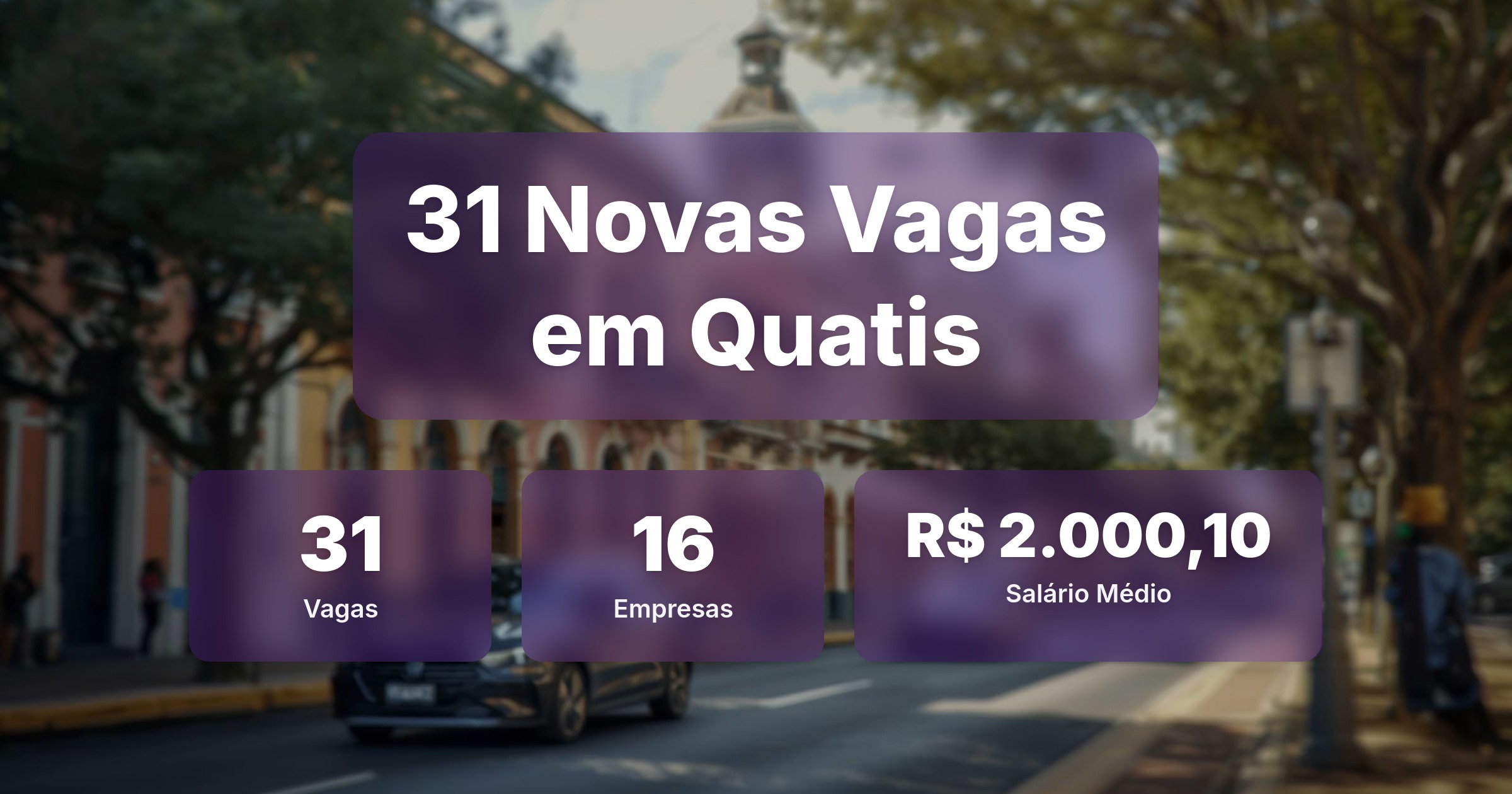 31 Novas Vagas de Emprego em Quatis - 07/04/2026 - Análise completa com salários, empresas contratando e oportunidades nos setores de tecnologia e vendas