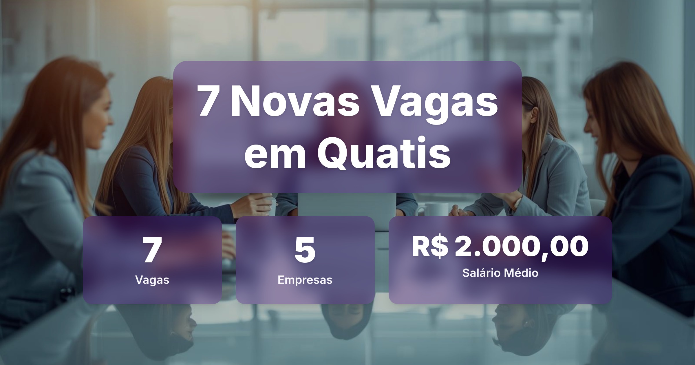 7 Novas Vagas de Emprego em Quatis - 07/02/2026 - Análise completa com salários, empresas contratando e oportunidades nos setores de vendas