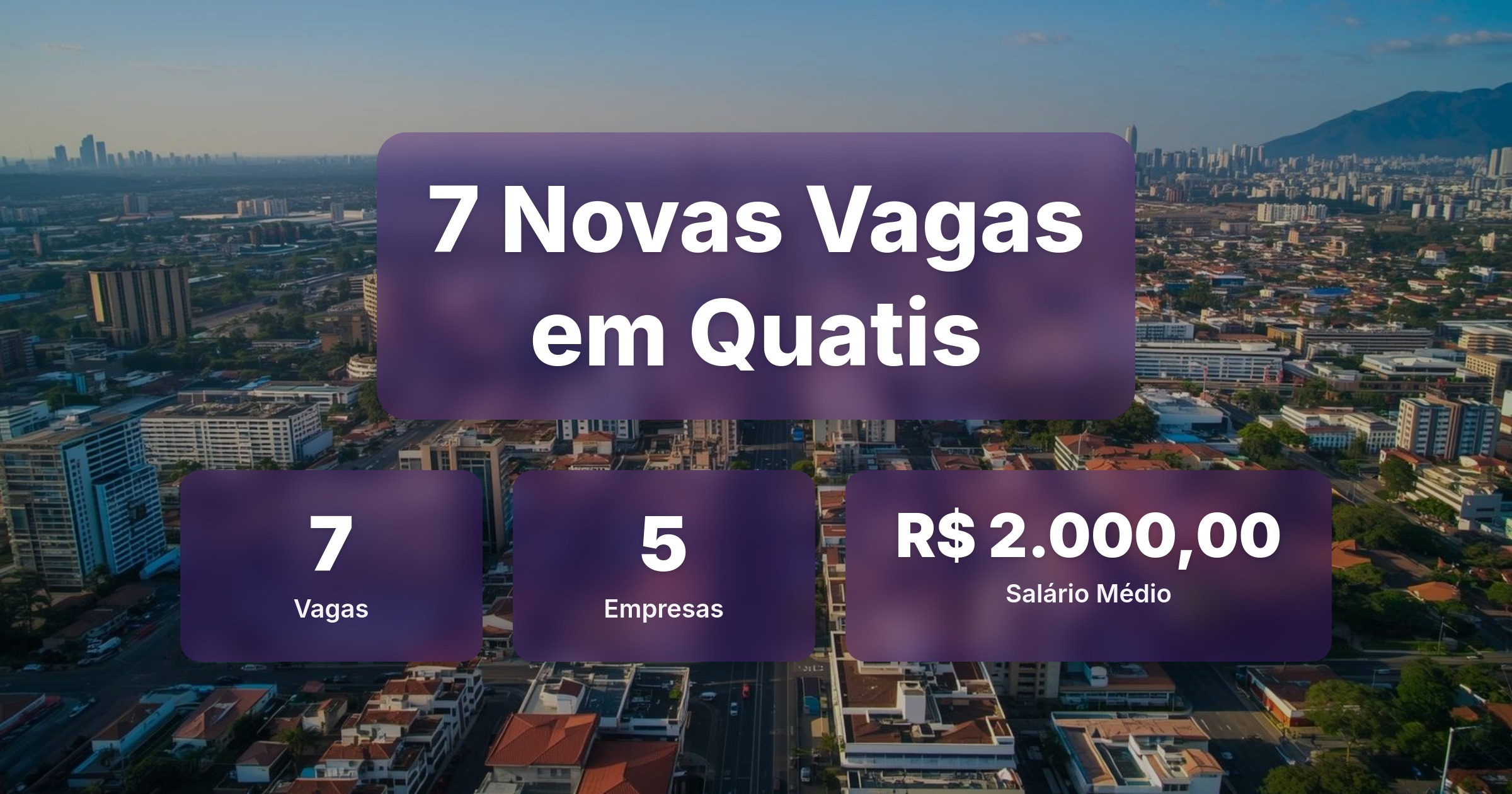7 Novas Vagas de Emprego em Quatis - 08/02/2026 - Análise completa com salários, empresas contratando e oportunidades nos setores de vendas