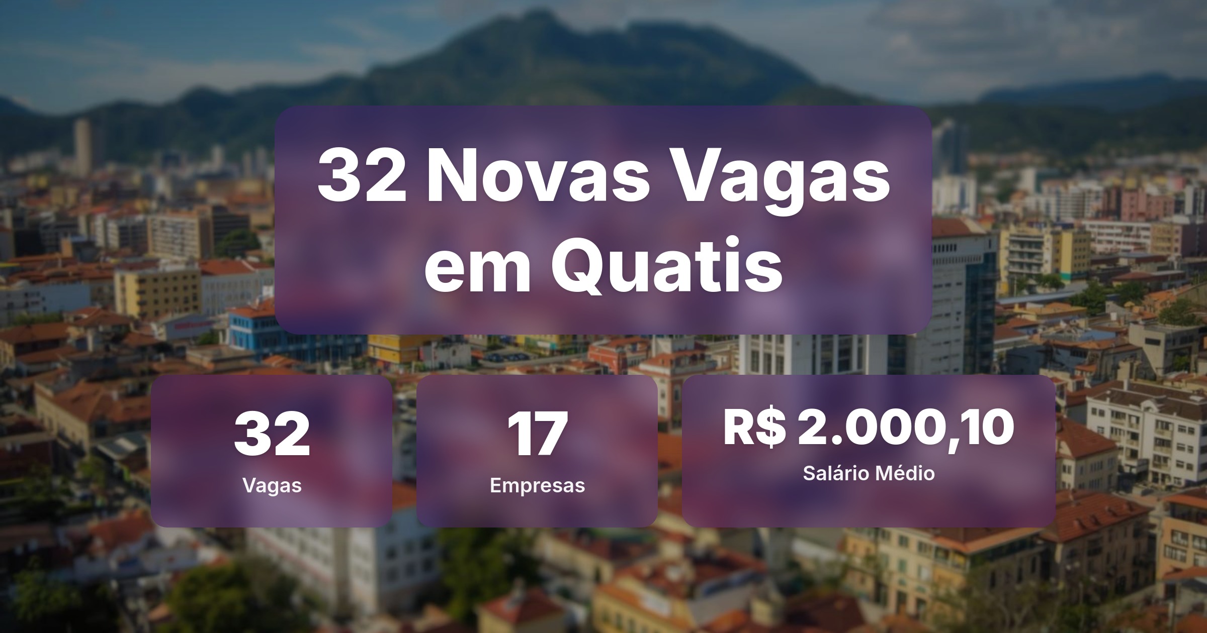 32 Novas Vagas de Emprego em Quatis - 10/04/2026 - Análise completa com salários, empresas contratando e oportunidades nos setores de tecnologia e vendas
