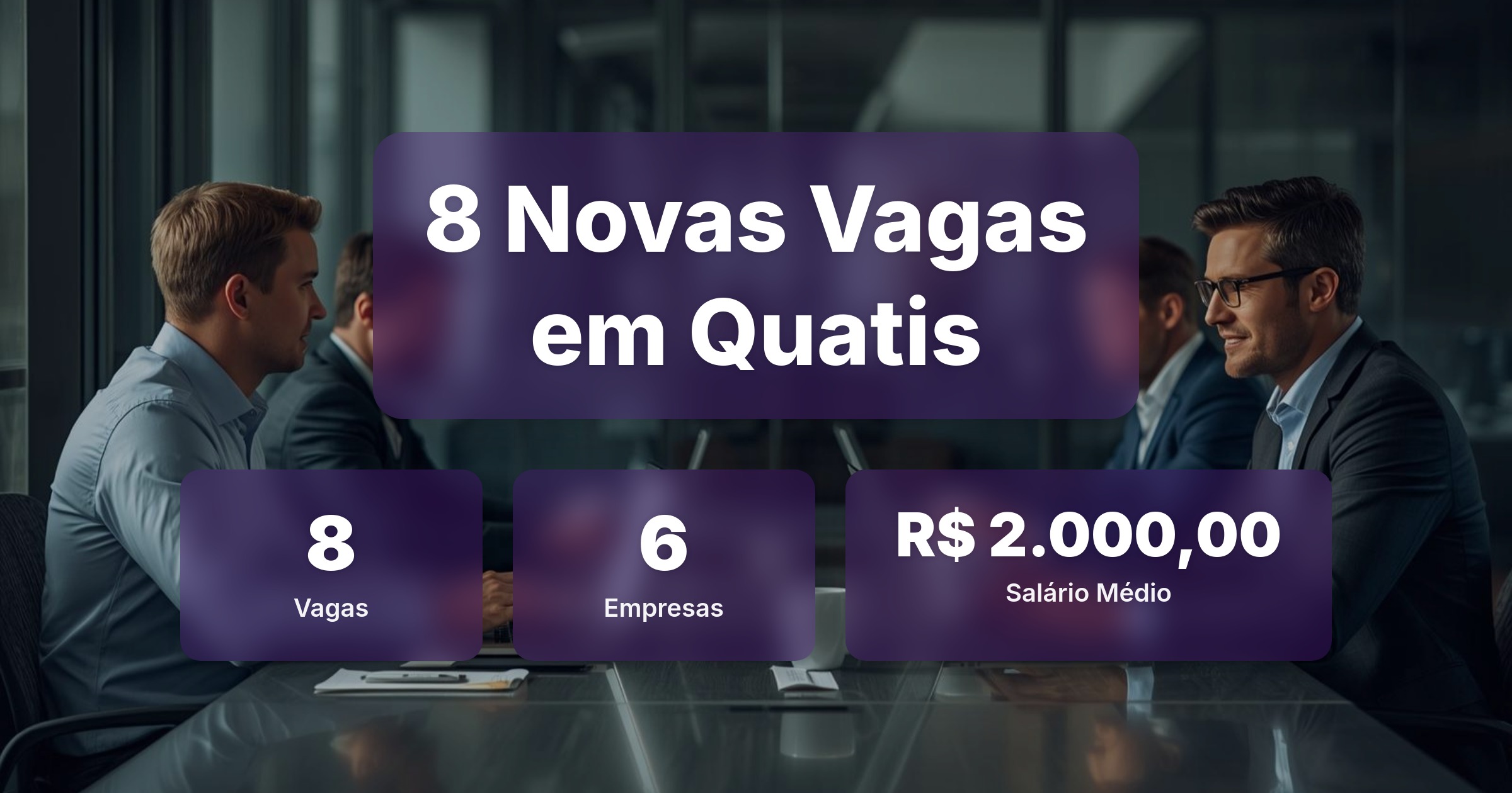8 Novas Vagas de Emprego em Quatis - 12/02/2026 - Análise completa com salários, empresas contratando e oportunidades nos setores de vendas