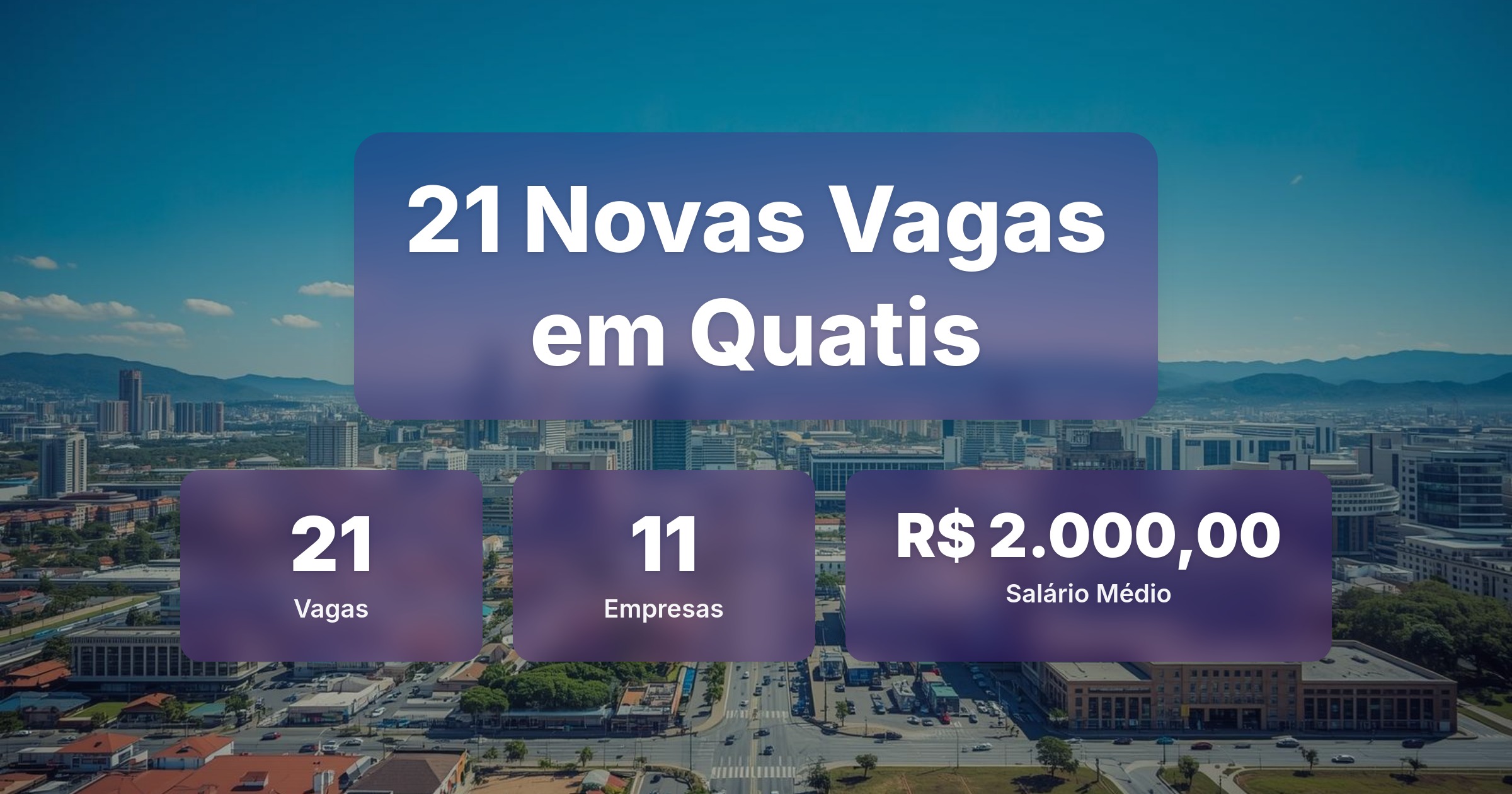 21 Novas Vagas de Emprego em Quatis - 17/03/2026 - Análise completa com salários, empresas contratando e oportunidades nos setores de vendas e tecnologia