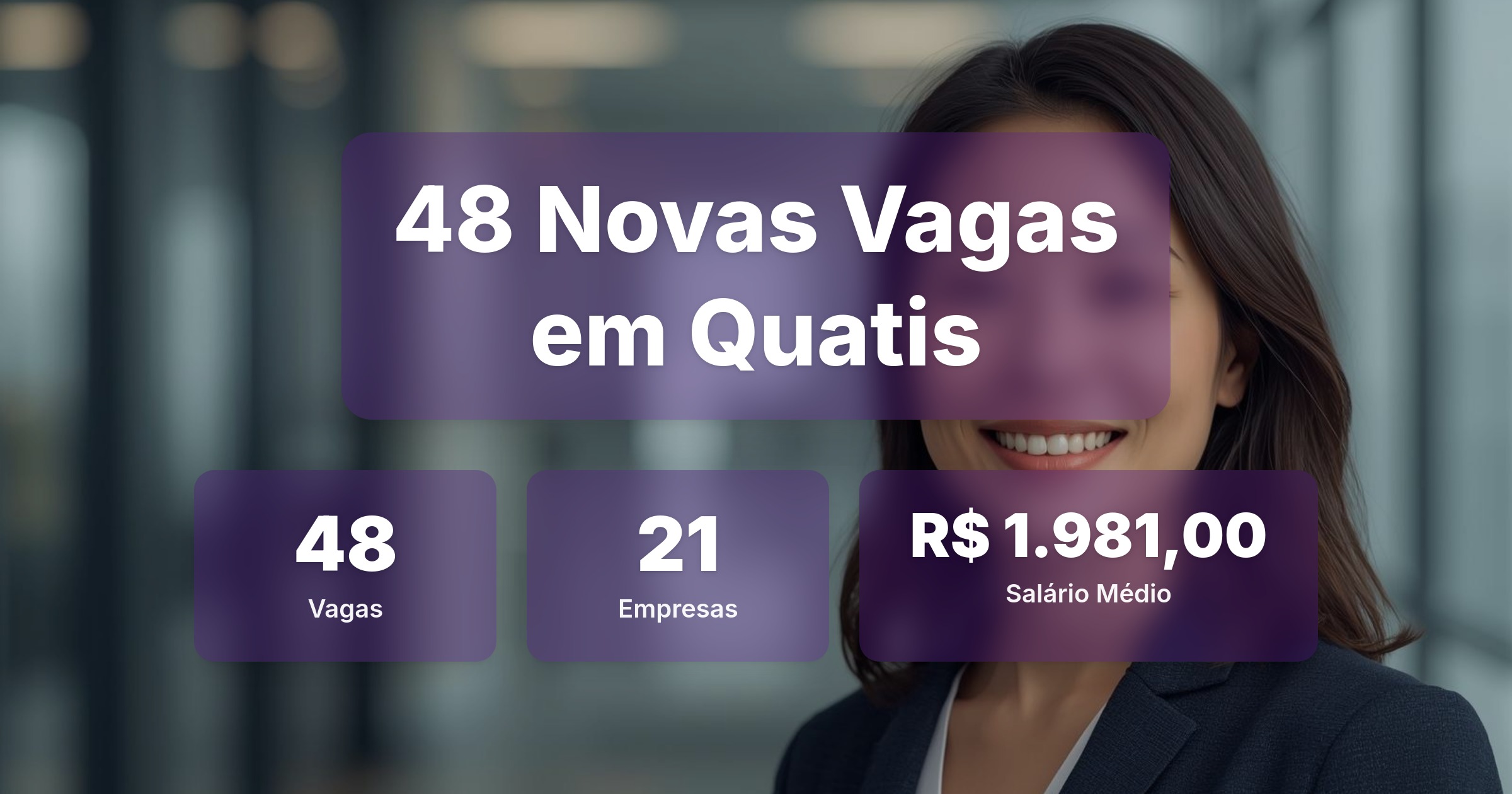 48 Novas Vagas de Emprego em Quatis - 21/04/2026 - Análise completa com salários, empresas contratando e oportunidades nos setores de tecnologia e vendas