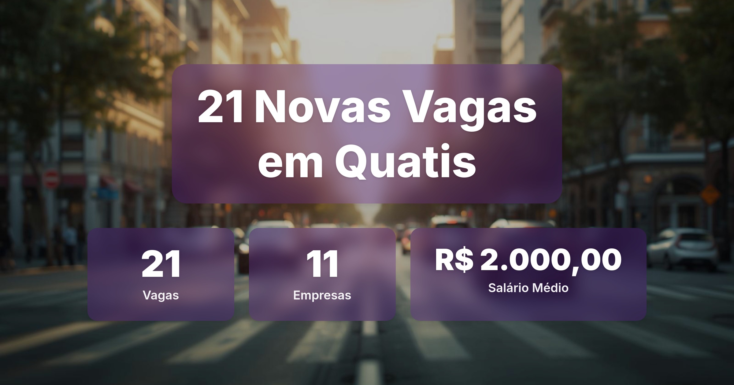 21 Novas Vagas de Emprego em Quatis - 21/03/2026 - Análise completa com salários, empresas contratando e oportunidades nos setores de vendas e tecnologia