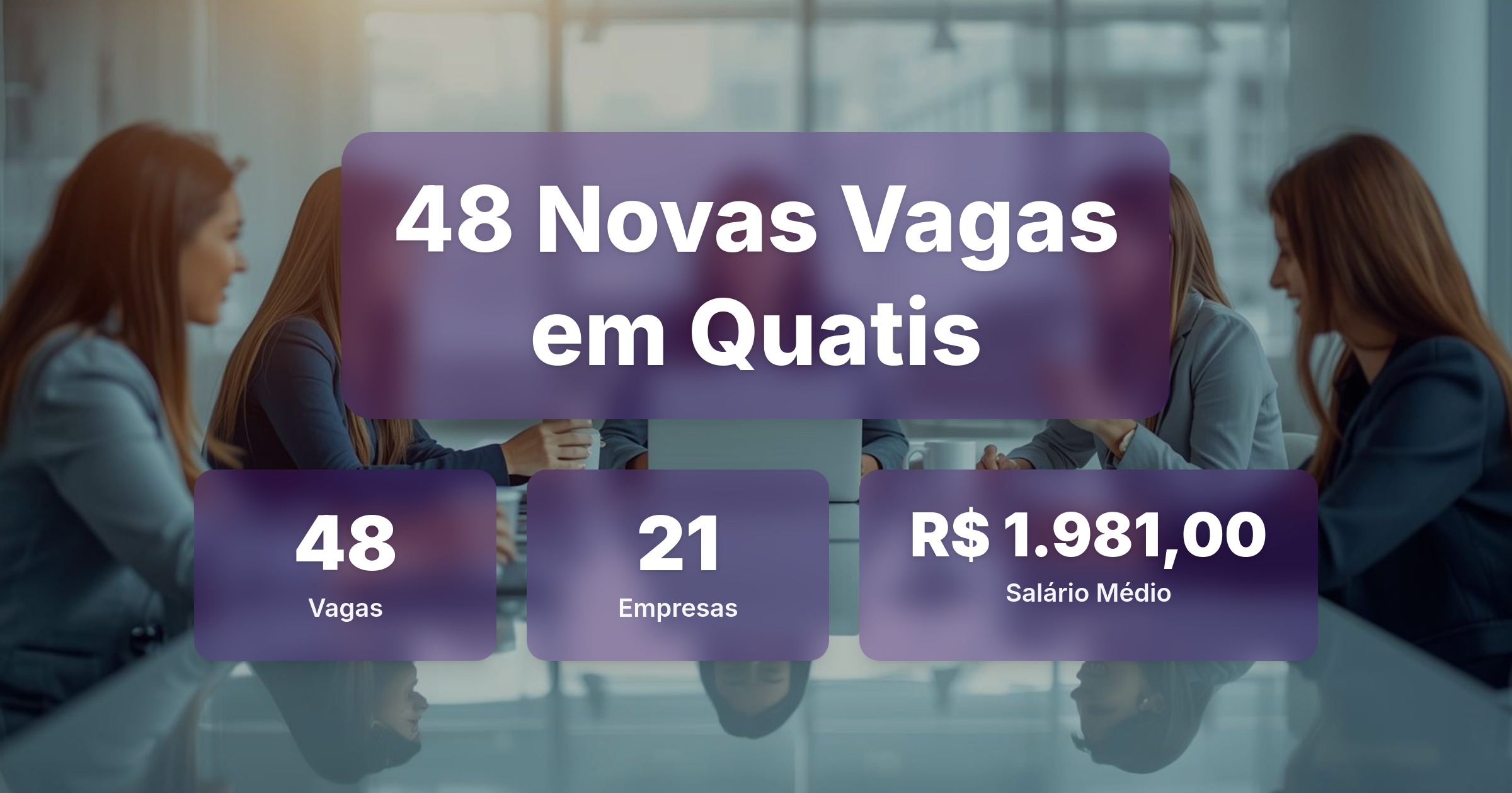 48 Novas Vagas de Emprego em Quatis - 22/04/2026 - Análise completa com salários, empresas contratando e oportunidades nos setores de tecnologia e vendas