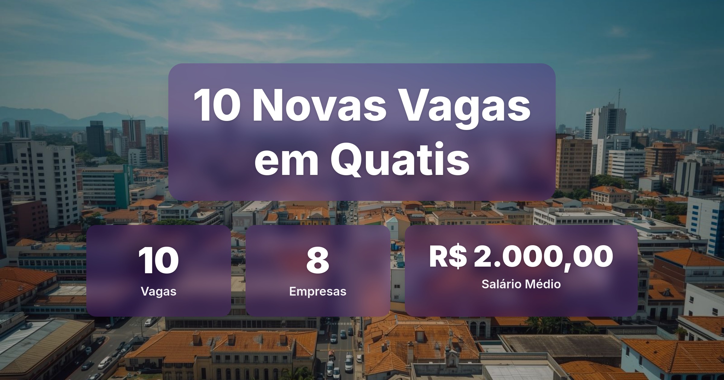 10 Novas Vagas de Emprego em Quatis - 26/02/2026 - Análise completa com salários, empresas contratando e oportunidades nos setores de vendas