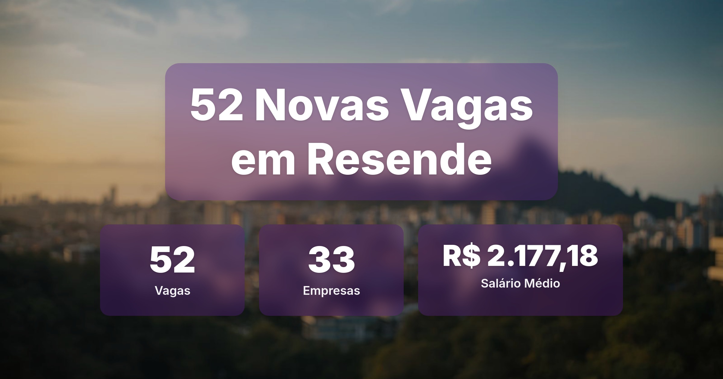 52 Novas Vagas de Emprego em Resende - 05/04/2026 - Análise completa com salários, empresas contratando e oportunidades nos setores de vendas e tecnologia