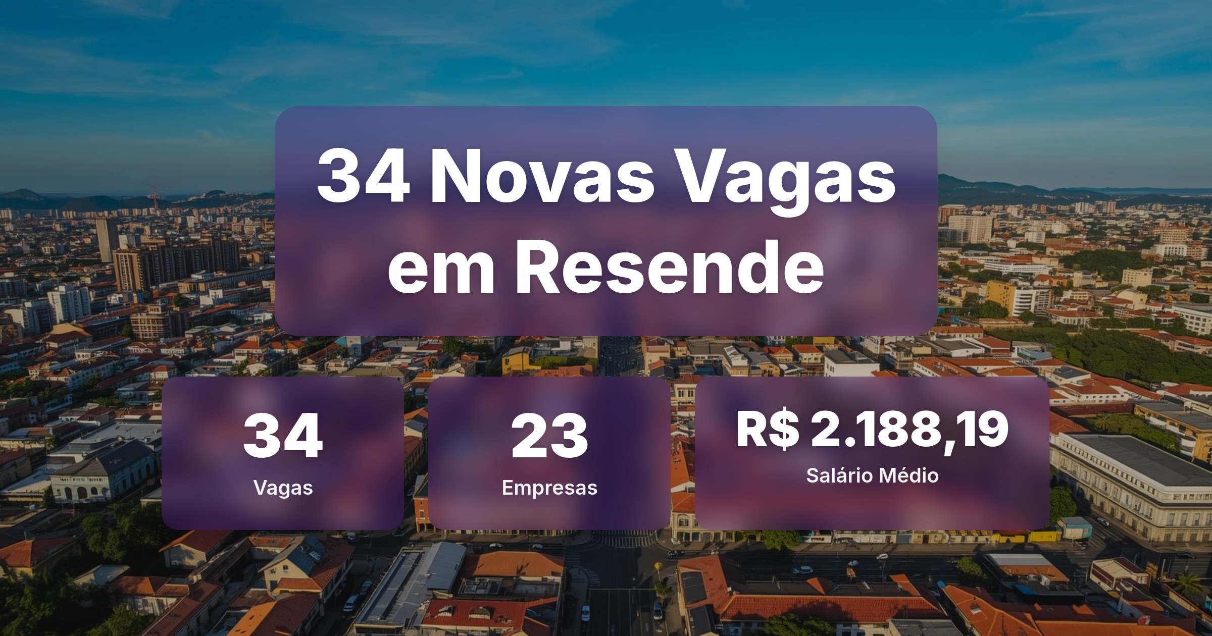 34 Novas Vagas de Emprego em Resende - 05/02/2026 - Análise completa com salários, empresas contratando e oportunidades nos setores de vendas e tecnologia