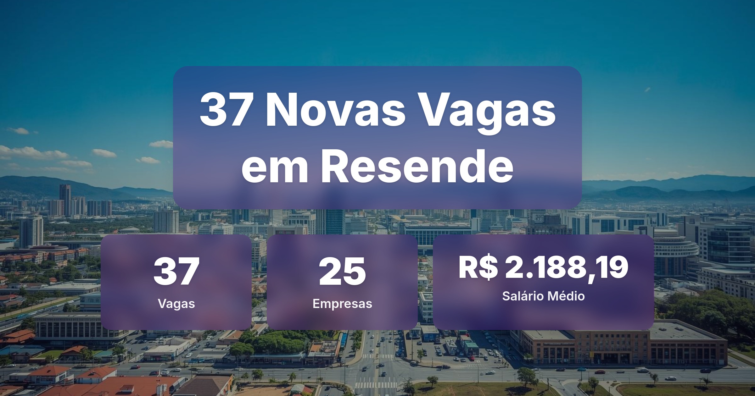 37 Novas Vagas de Emprego em Resende - 08/02/2026 - Análise completa com salários, empresas contratando e oportunidades nos setores de vendas e tecnologia