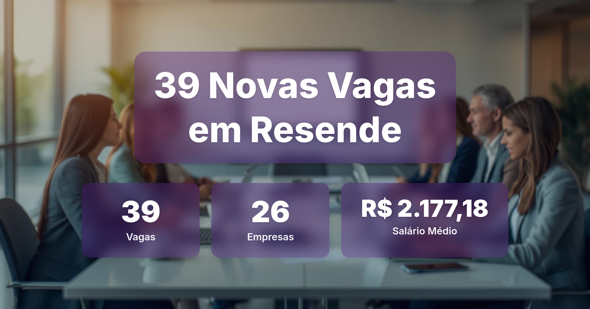 39 Novas Vagas de Emprego em Resende - 13/03/2026 - Análise completa com salários, empresas contratando e oportunidades nos setores de vendas e tecnologia