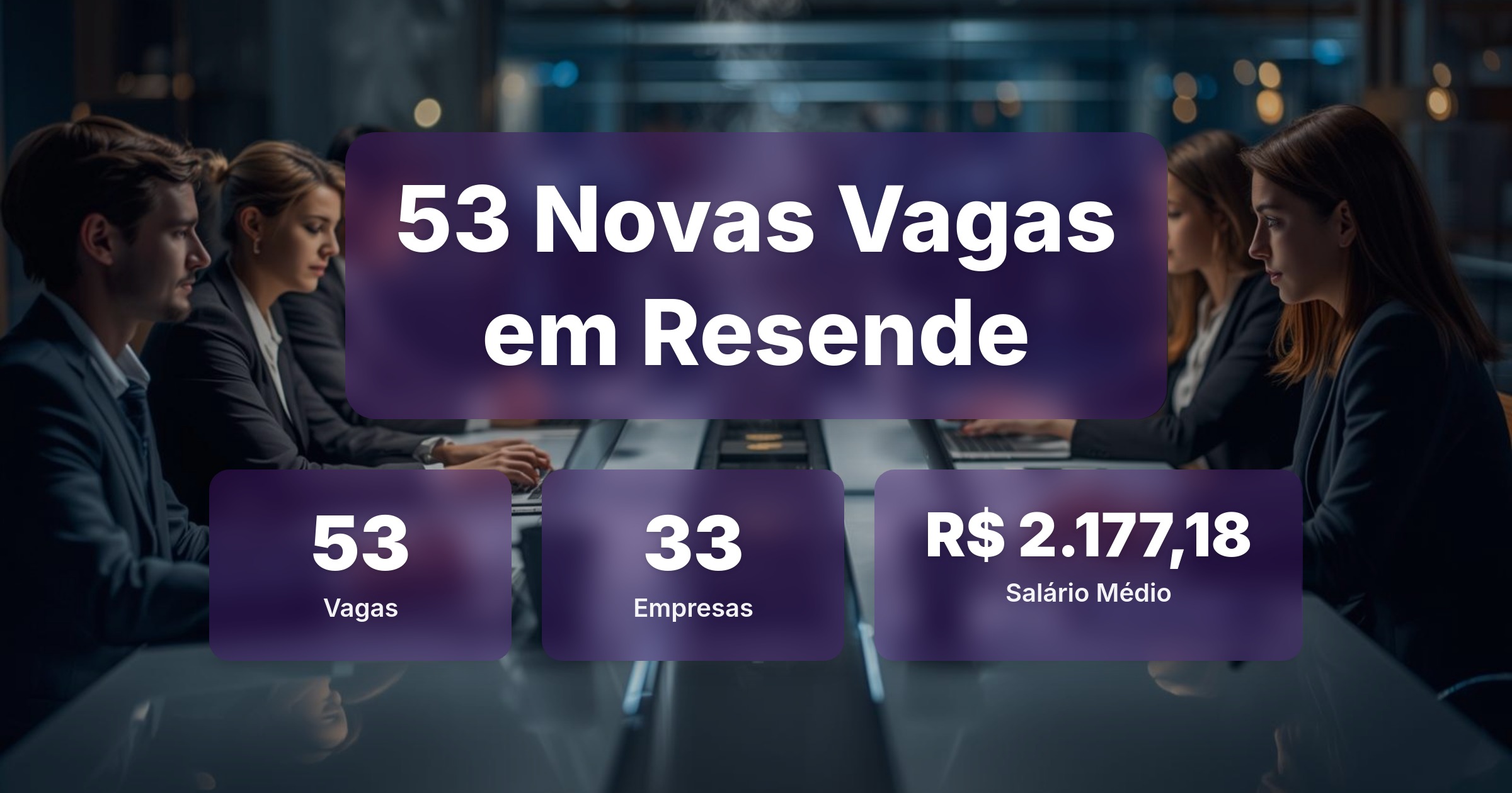 53 Novas Vagas de Emprego em Resende - 15/04/2026 - Análise completa com salários, empresas contratando e oportunidades nos setores de vendas e tecnologia