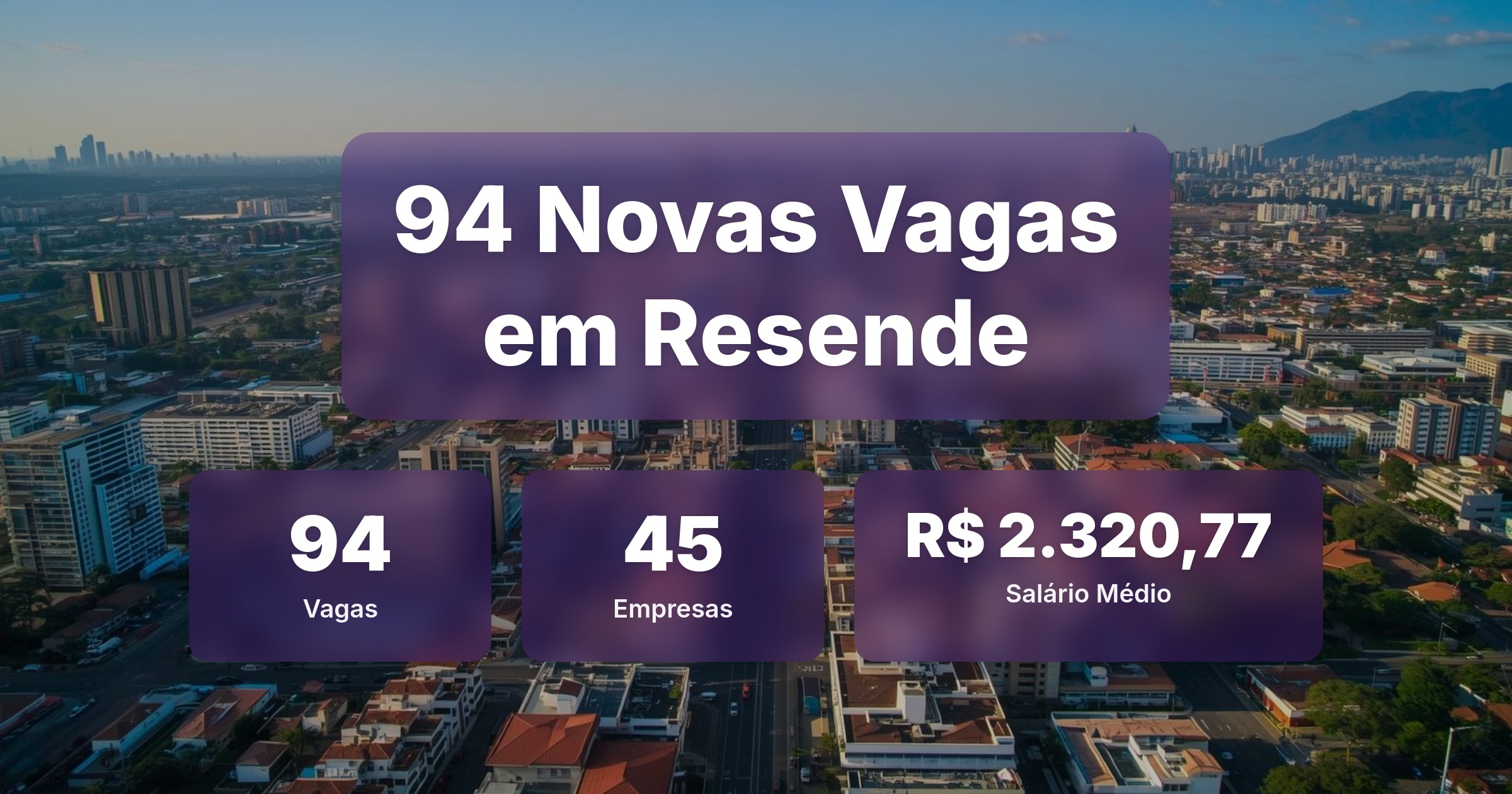 94 Novas Vagas de Emprego em Resende - 19/04/2026 - Análise completa com salários, empresas contratando e oportunidades nos setores de vendas e tecnologia