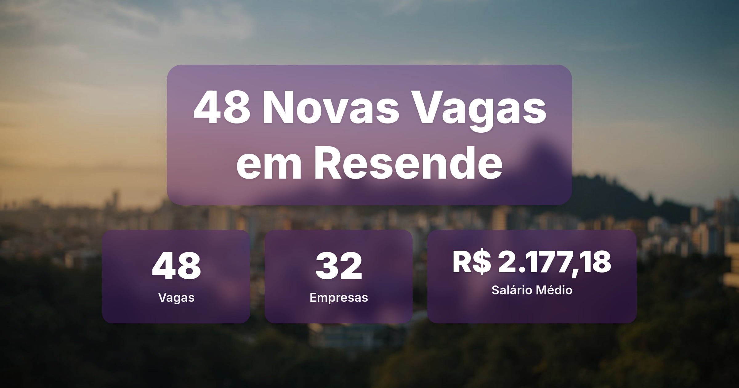 48 Novas Vagas de Emprego em Resende - 30/03/2026 - Análise completa com salários, empresas contratando e oportunidades nos setores de vendas e tecnologia
