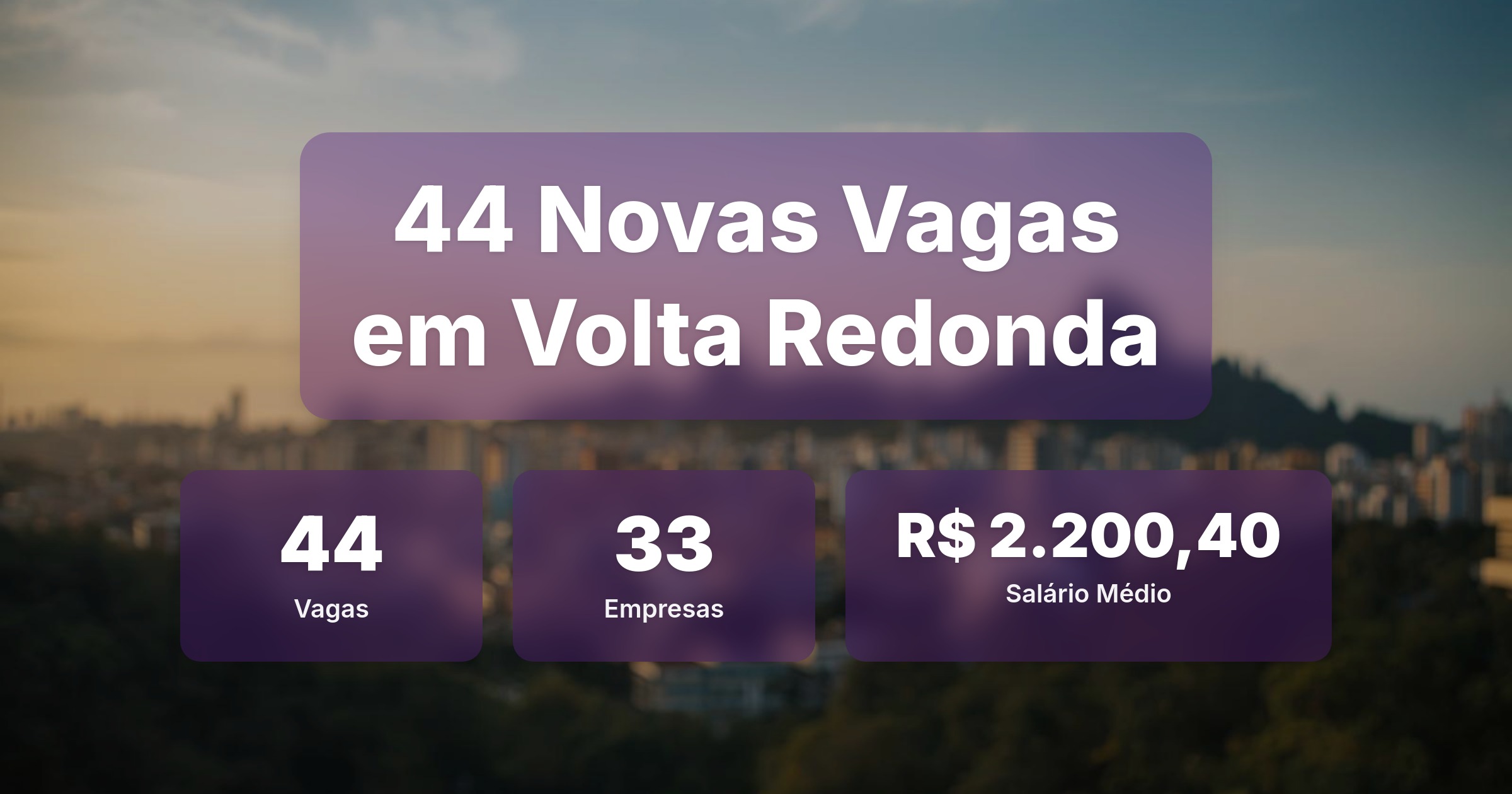 44 Novas Vagas de Emprego em Volta Redonda - 02/02/2026 - Análise completa com salários, empresas contratando e oportunidades nos setores de vendas e tecnologia