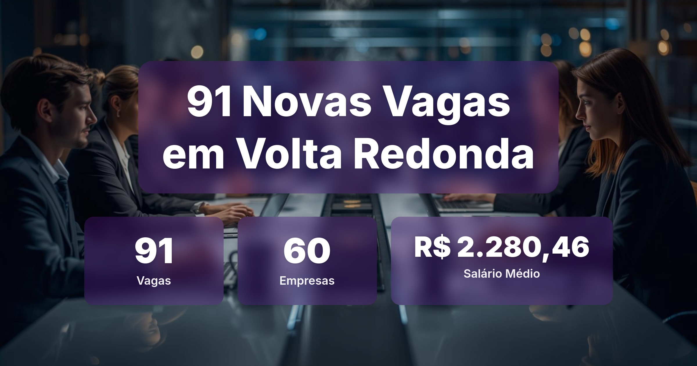 91 Novas Vagas de Emprego em Volta Redonda - 11/03/2026 - Análise completa com salários, empresas contratando e oportunidades nos setores de vendas e tecnologia