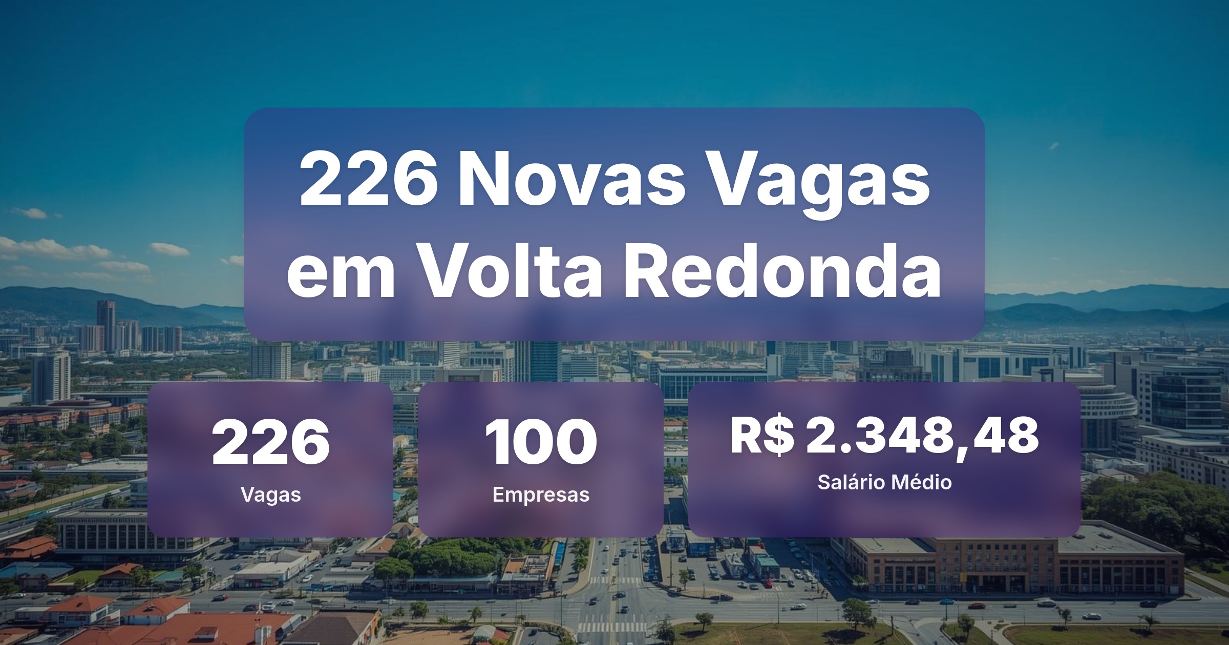 226 Novas Vagas de Emprego em Volta Redonda - 18/04/2026 - Análise completa com salários, empresas contratando e oportunidades nos setores de vendas e tecnologia