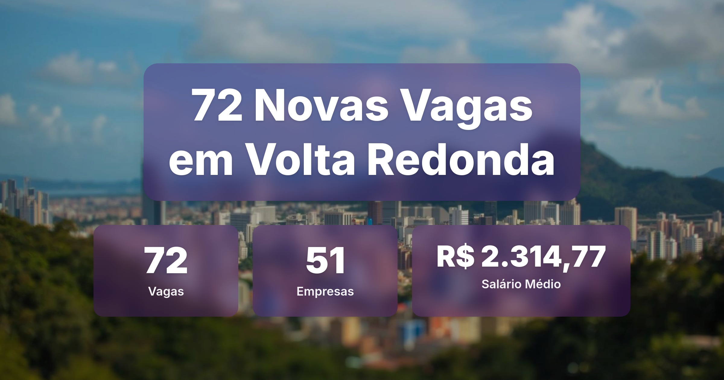 72 Novas Vagas de Emprego em Volta Redonda - 18/02/2026 - Análise completa com salários, empresas contratando e oportunidades nos setores de vendas e tecnologia