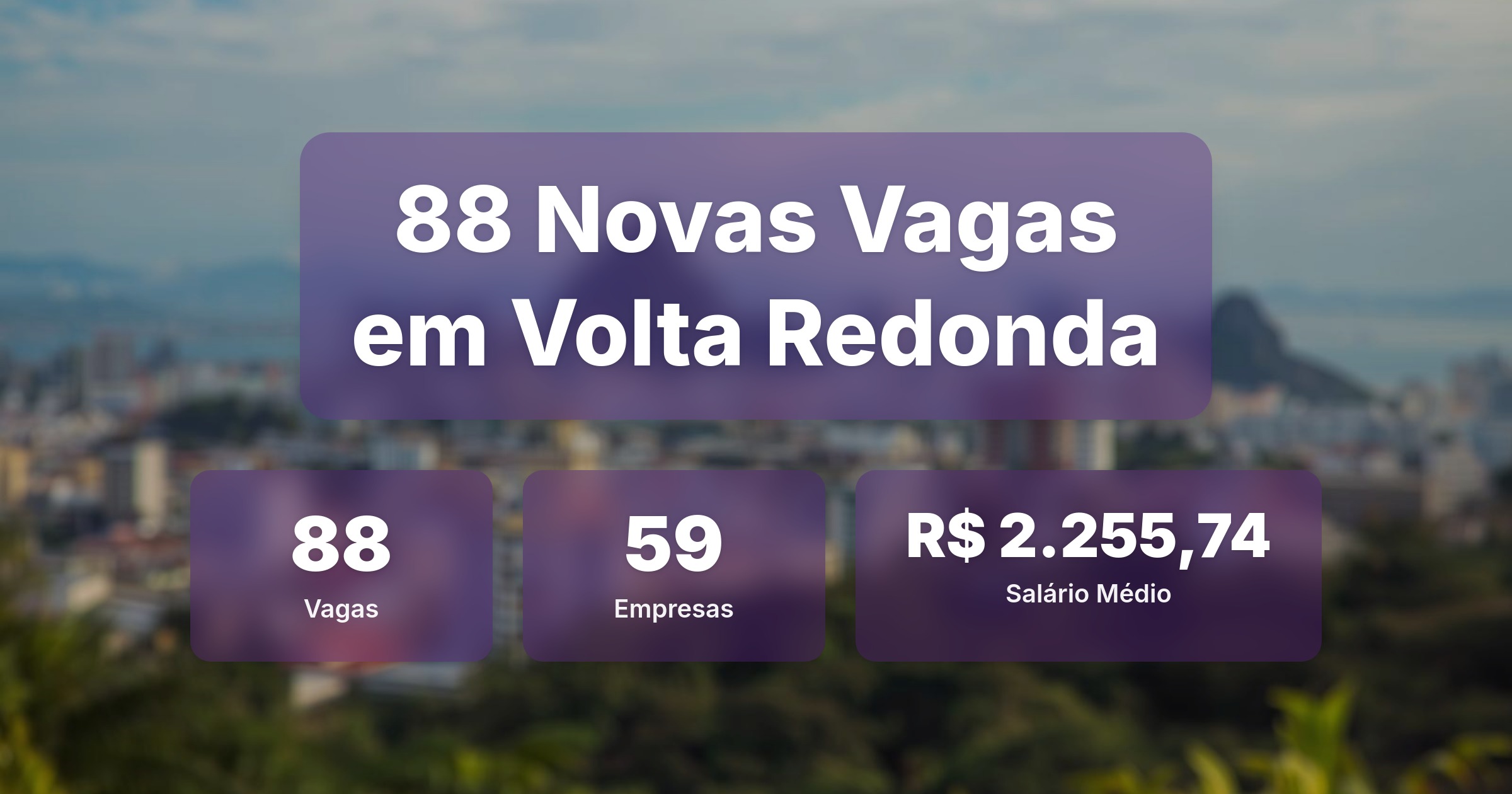 88 Novas Vagas de Emprego em Volta Redonda - 25/02/2026 - Análise completa com salários, empresas contratando e oportunidades nos setores de vendas e tecnologia
