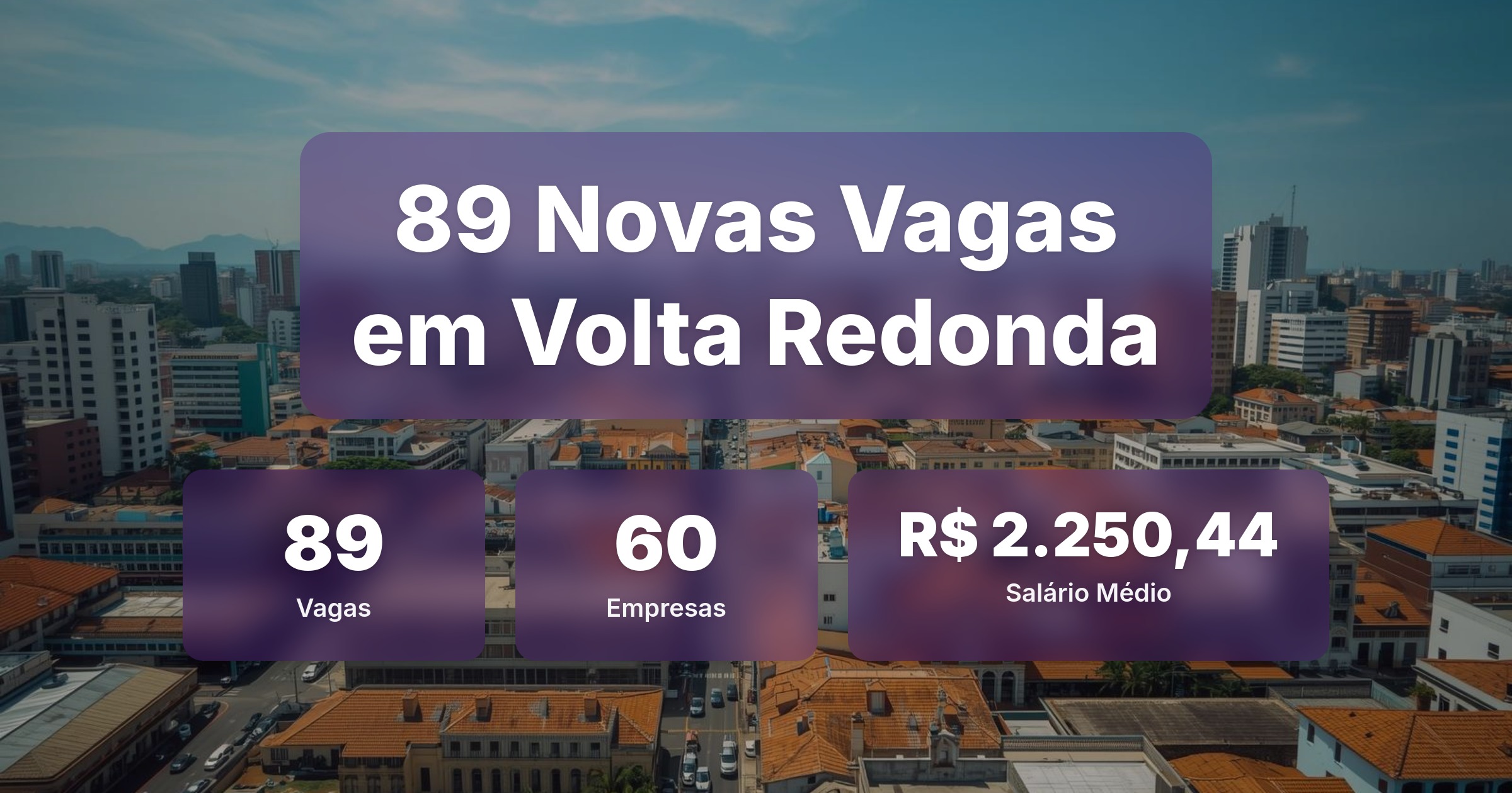 89 Novas Vagas de Emprego em Volta Redonda - 26/02/2026 - Análise completa com salários, empresas contratando e oportunidades nos setores de vendas e tecnologia