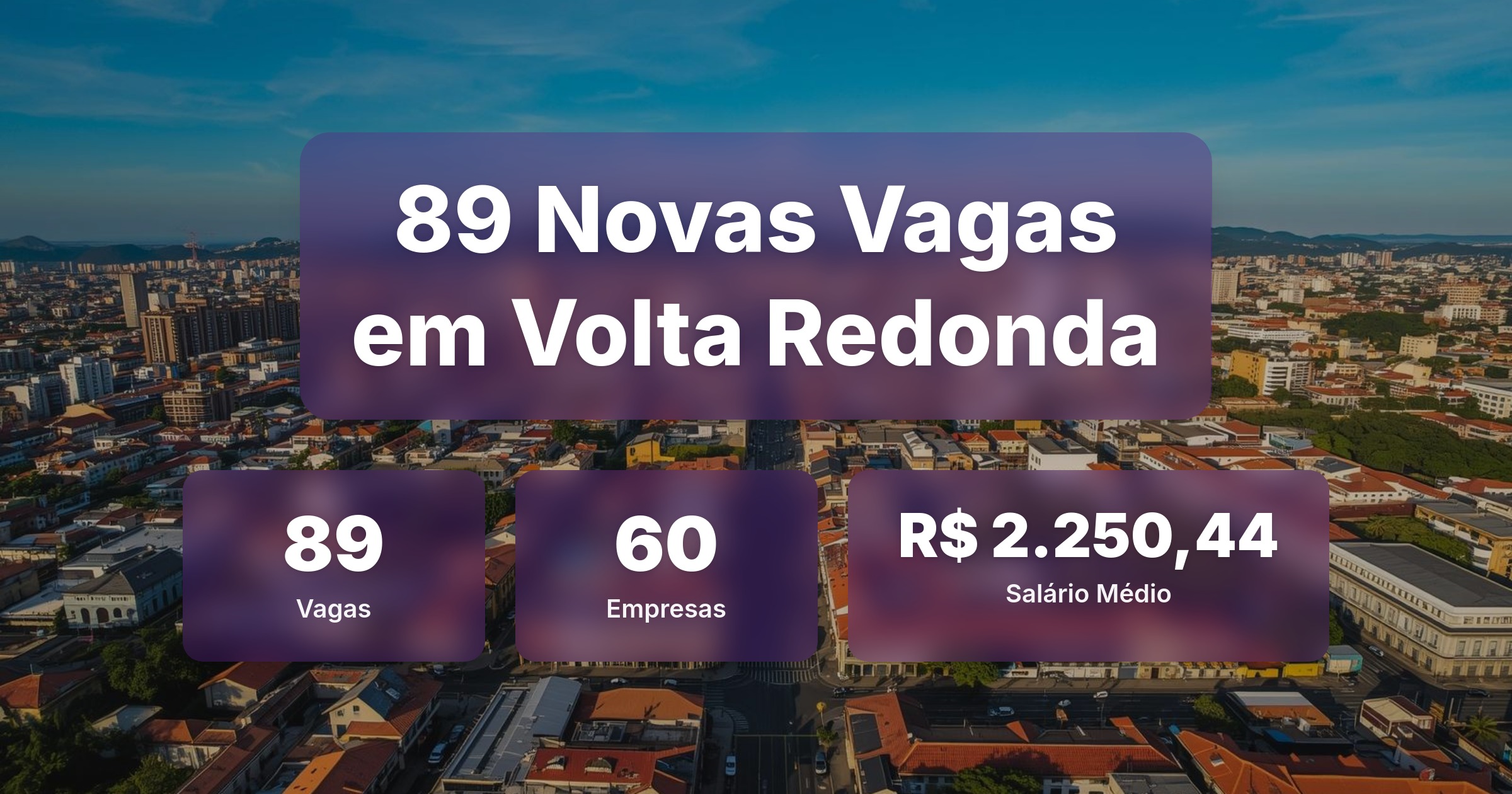 89 Novas Vagas de Emprego em Volta Redonda - 28/02/2026 - Análise completa com salários, empresas contratando e oportunidades nos setores de vendas e tecnologia